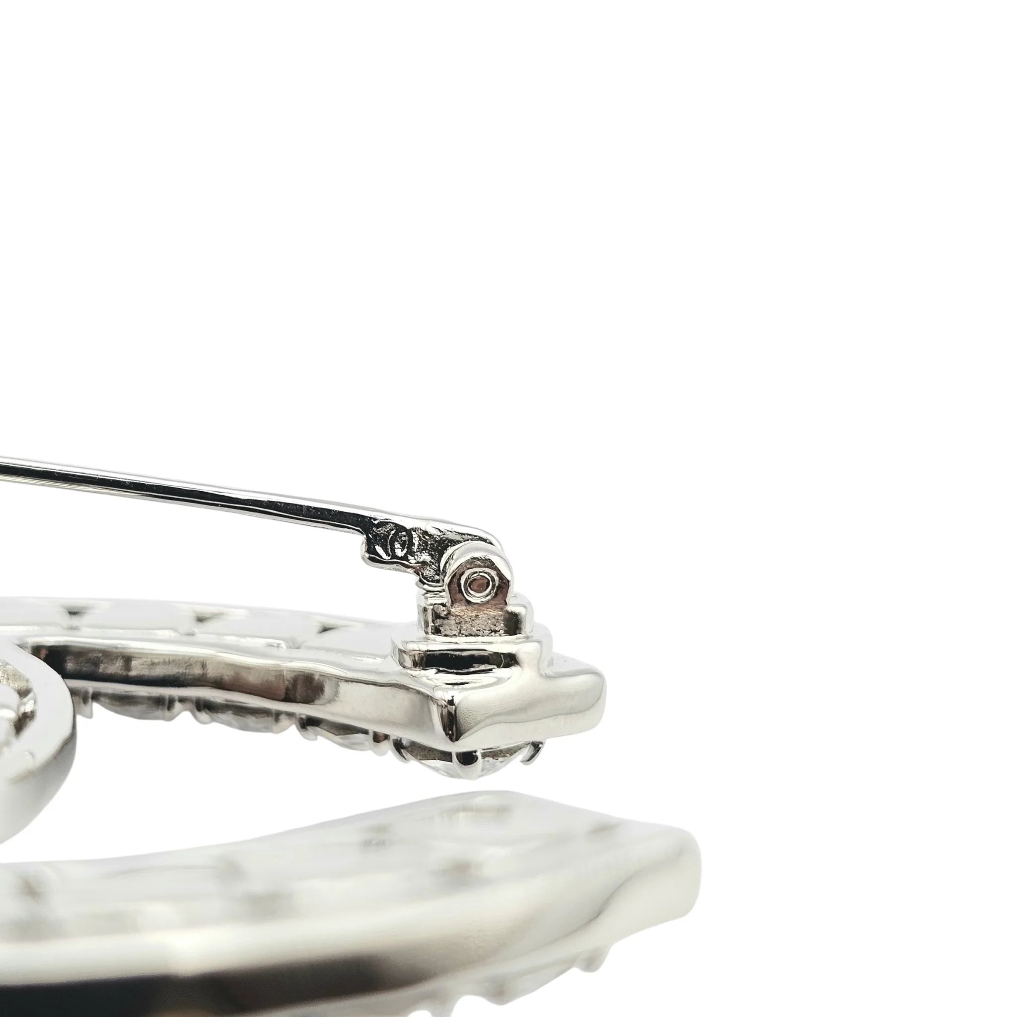 Chanel CC XL Crystal Silver Brooch 2023 CHANEL