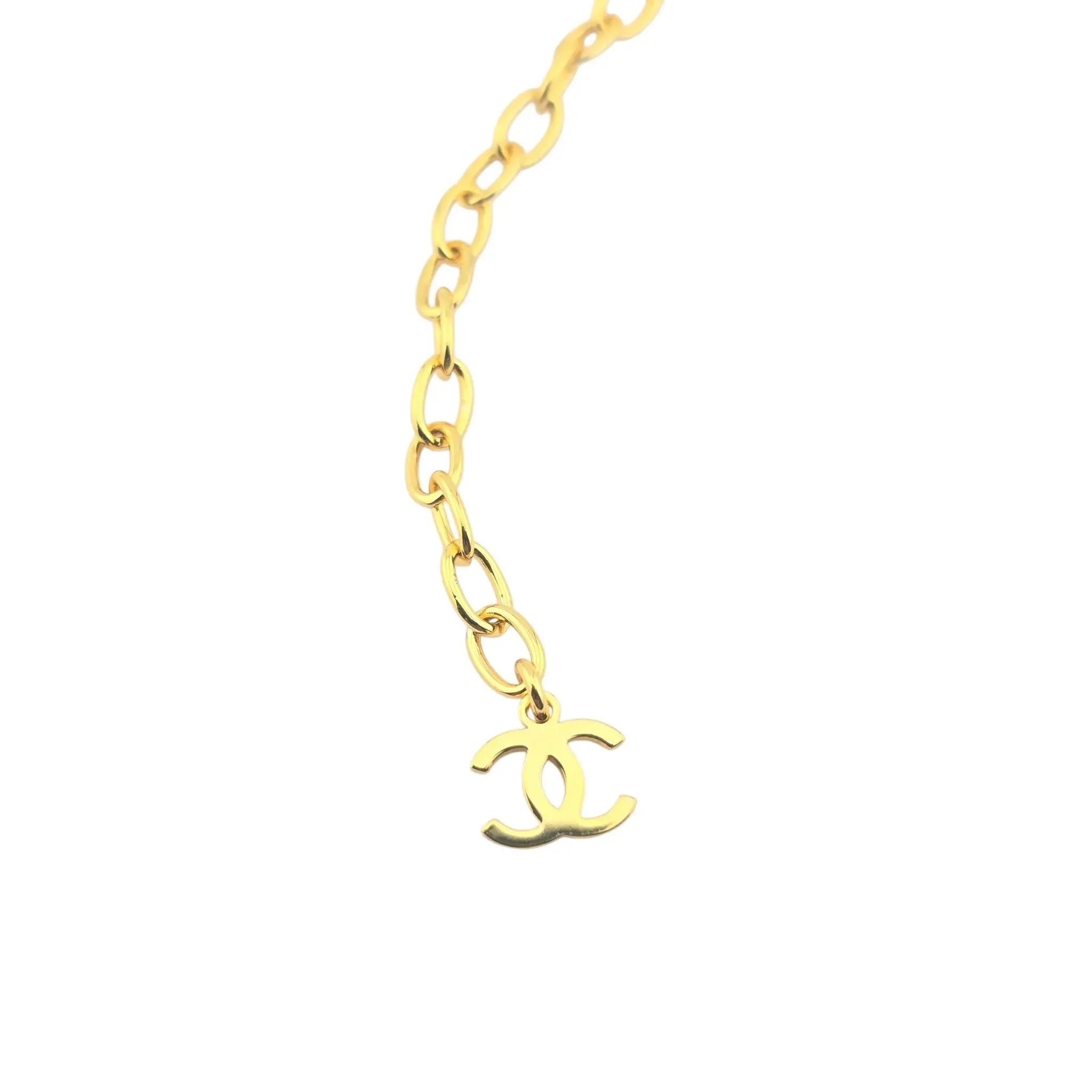 Chanel CC Gold / Pink Choker Necklace 2024 CHANEL