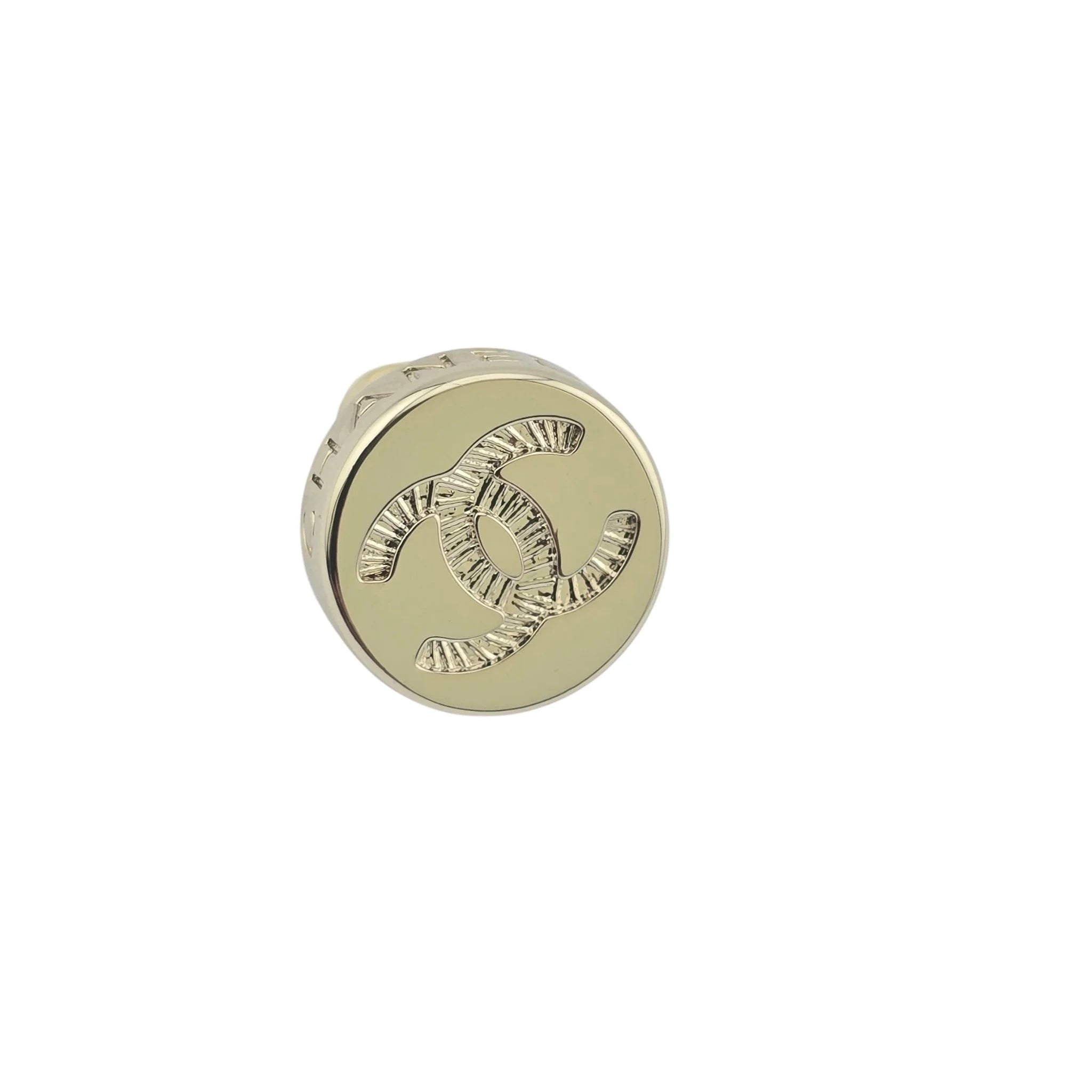 Chanel CC Stud Gold Round Earrings 2025 CHANEL