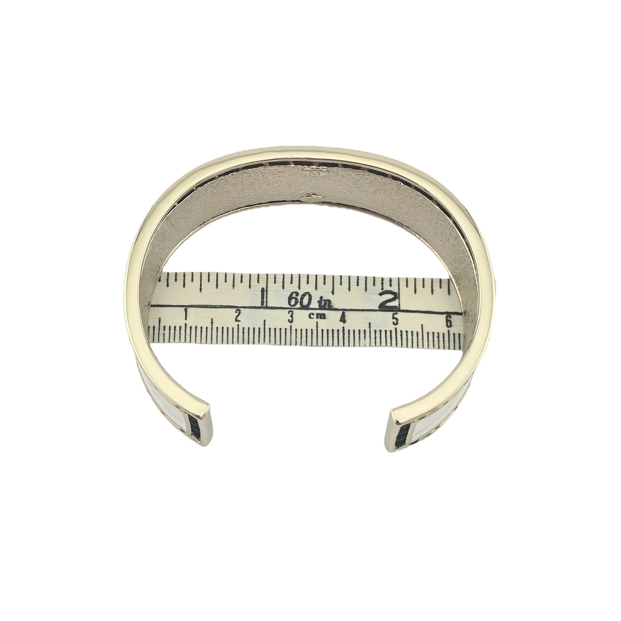 Chanel CC White/Black Gold Bangle 2024 CHANEL