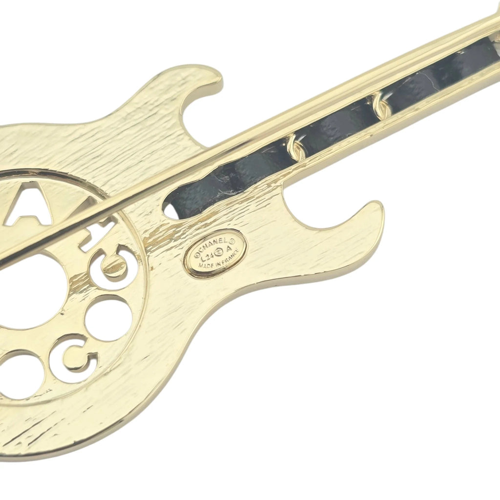 Chanel CC Yellow Gold Guitar Brooch 2024 CHANEL