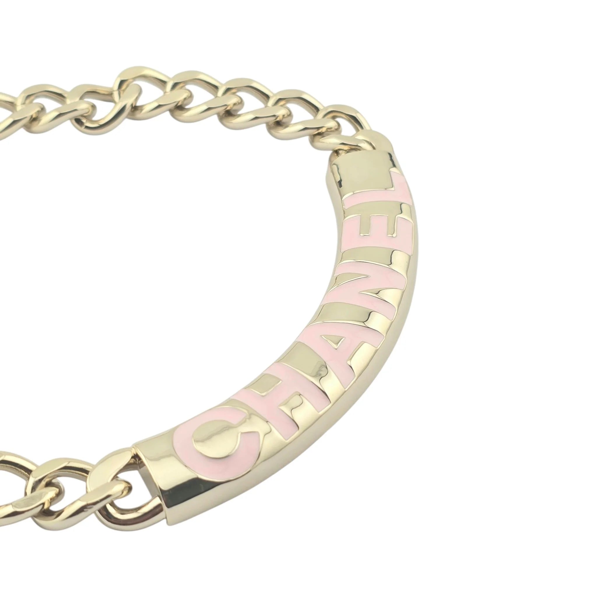 Chanel Gold Pink Chain Necklace 2025 CHANEL