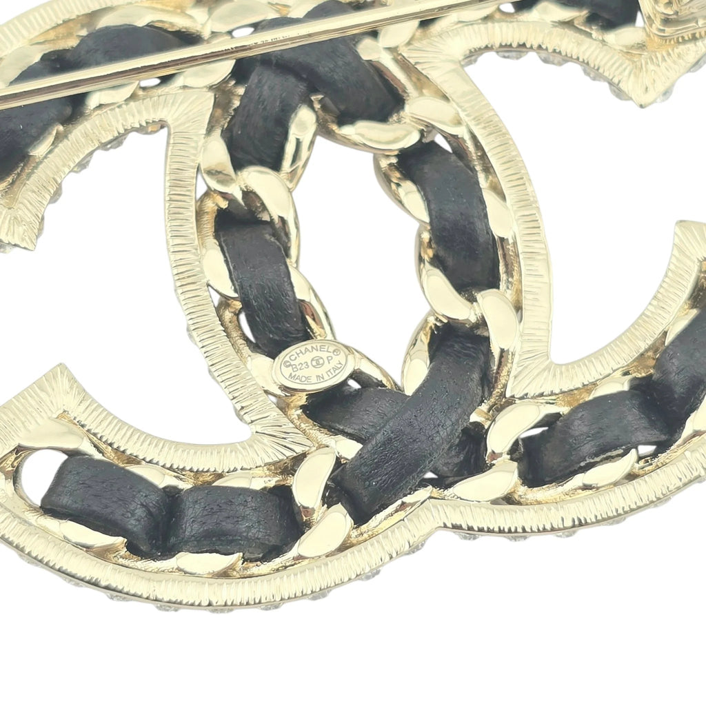 Chanel CC Crystal Leather Brooch 2023 CHANEL