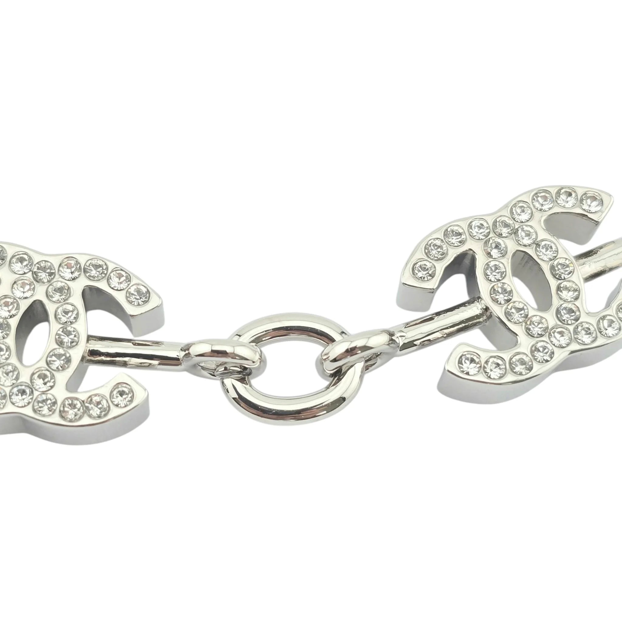 Chanel CC Silver Crystal Choker Necklace 2025 CHANEL