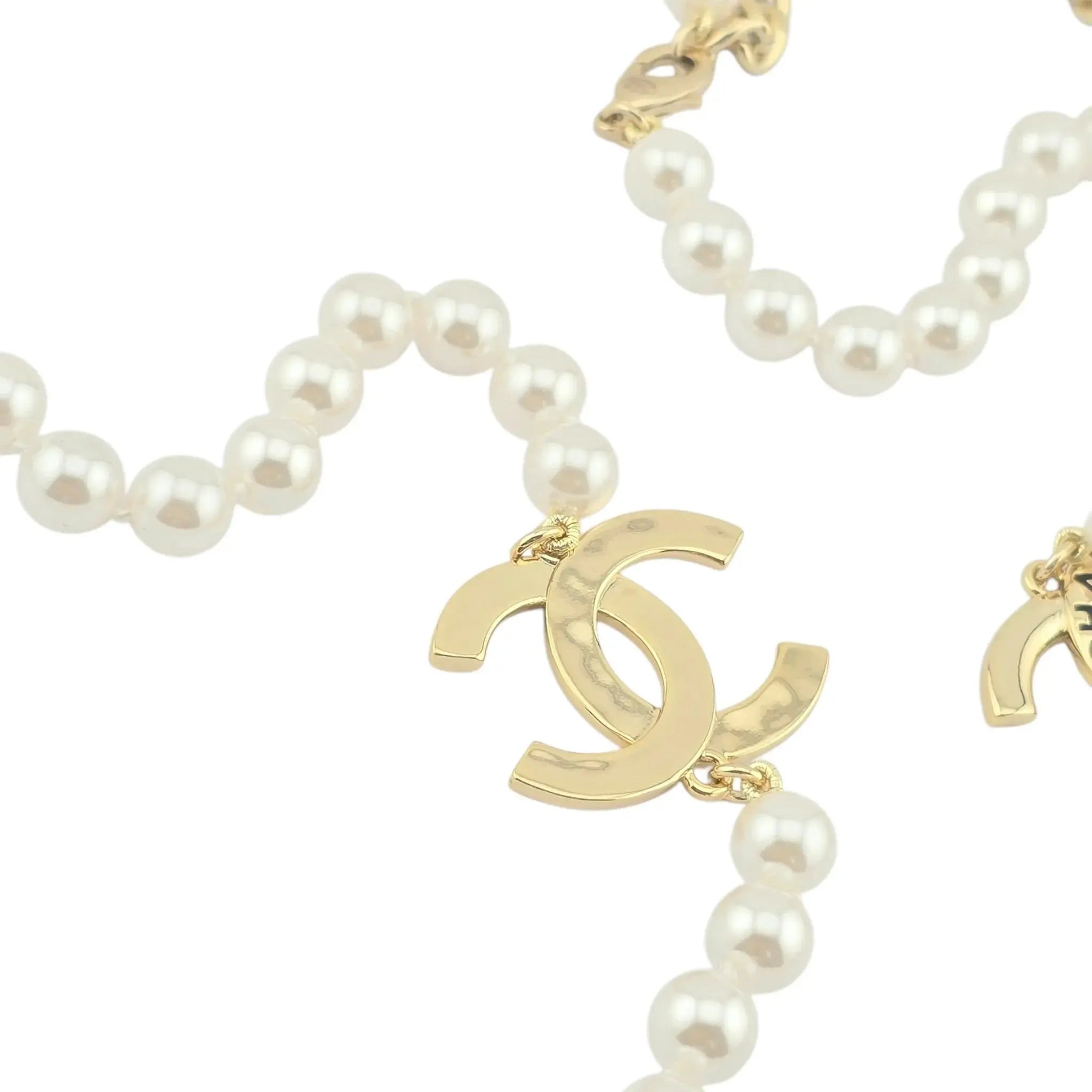 Chanel CC Long Faux Pearl Gold Necklace 2025 CHANEL