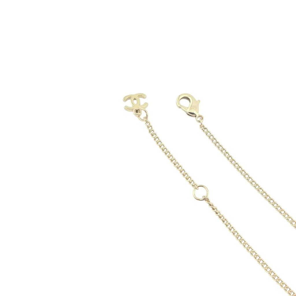 Chanel CC Heart Pendant Crystal Necklace 2024 CHANEL