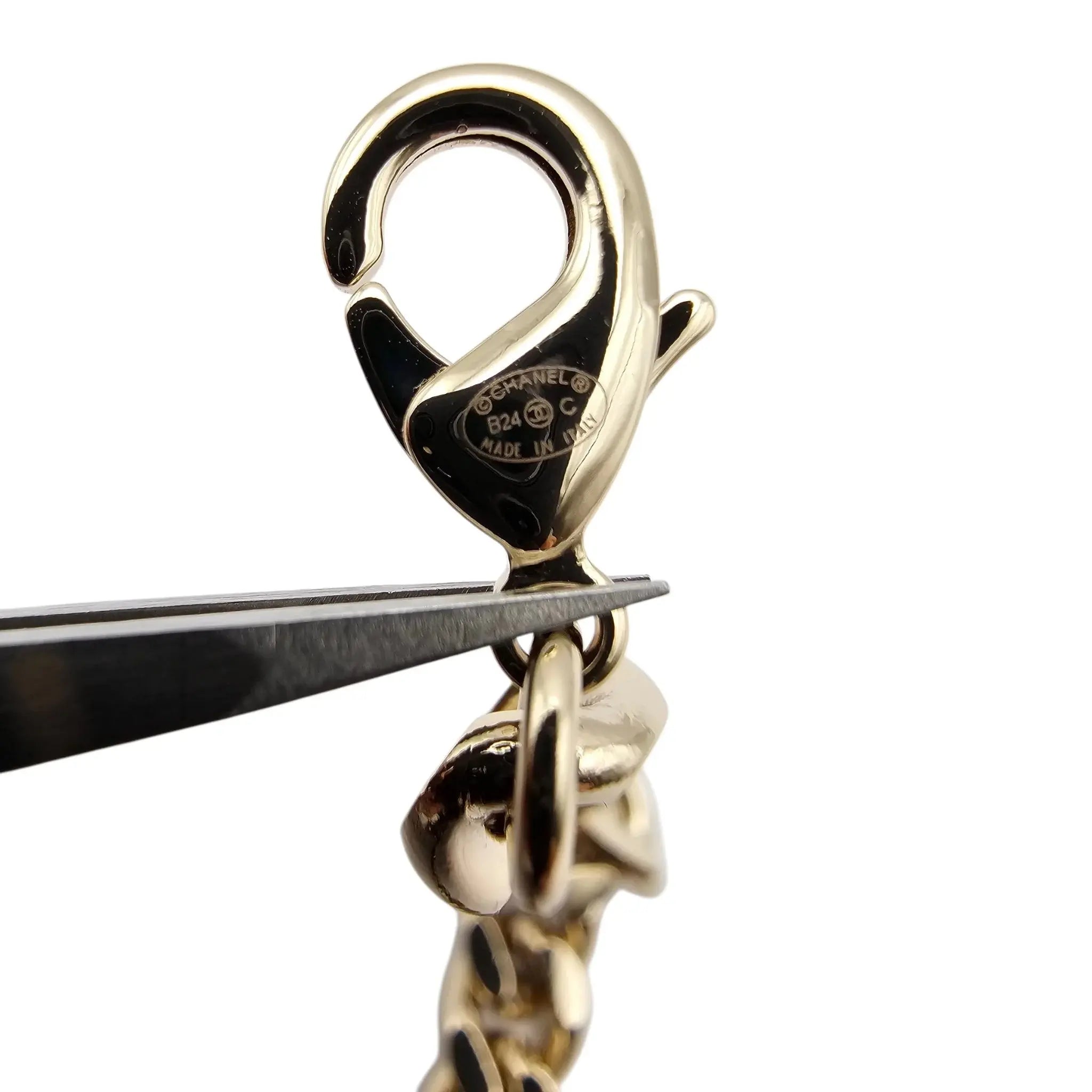 Chanel Metal Enamel Chain CC Long Necklace Gold Multicolor B24 BIJOUX HEAVEN