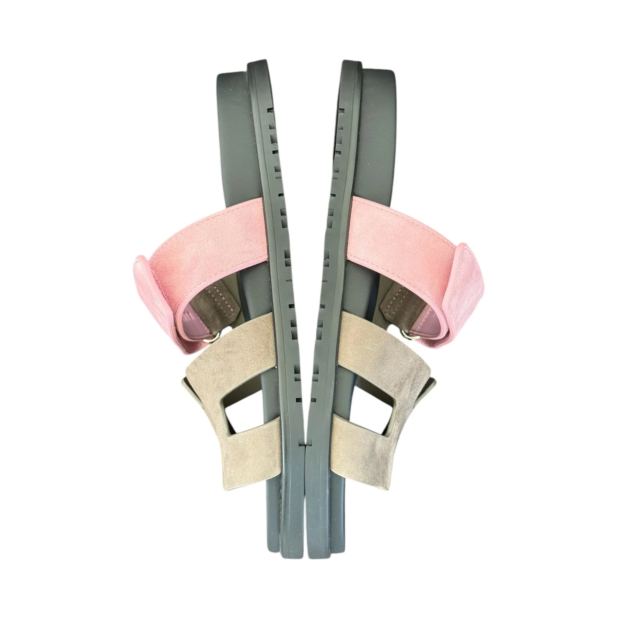 Hermes Chypre Suede Sandal Toundra / Rose 39 UK6 HERMES