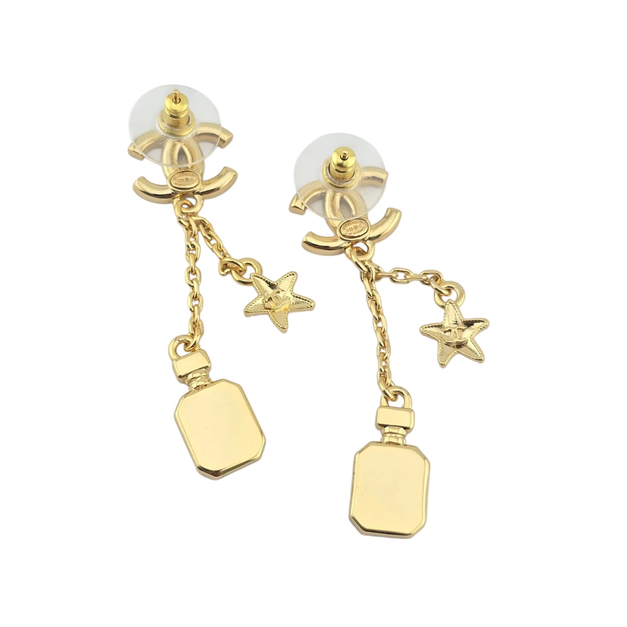 Chanel CC Chain Drop Perfume Star Earrings 2025 CHANEL