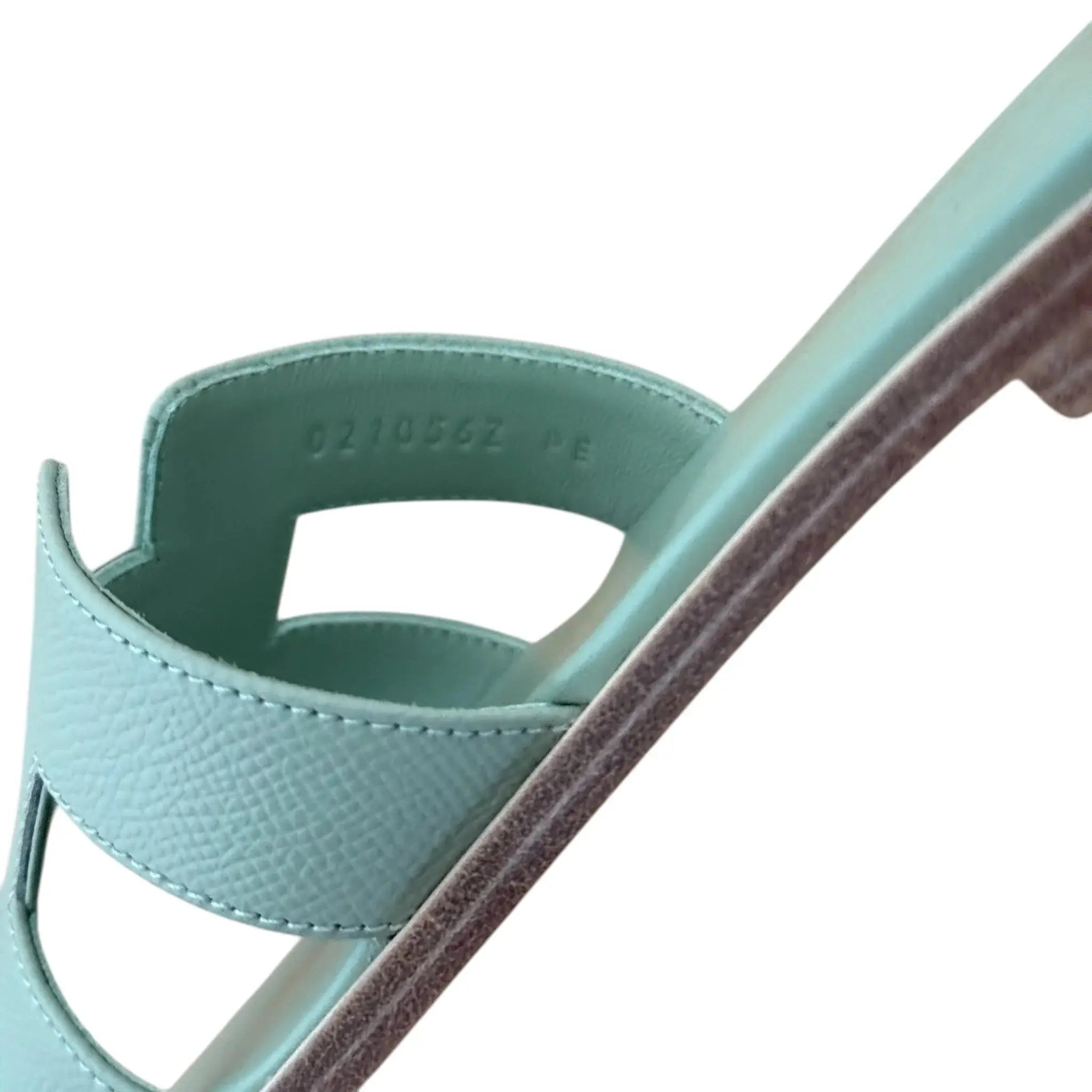 Hermes Oran Sandal Epsom Vert Jade Epsom 39 UK6 HERMES