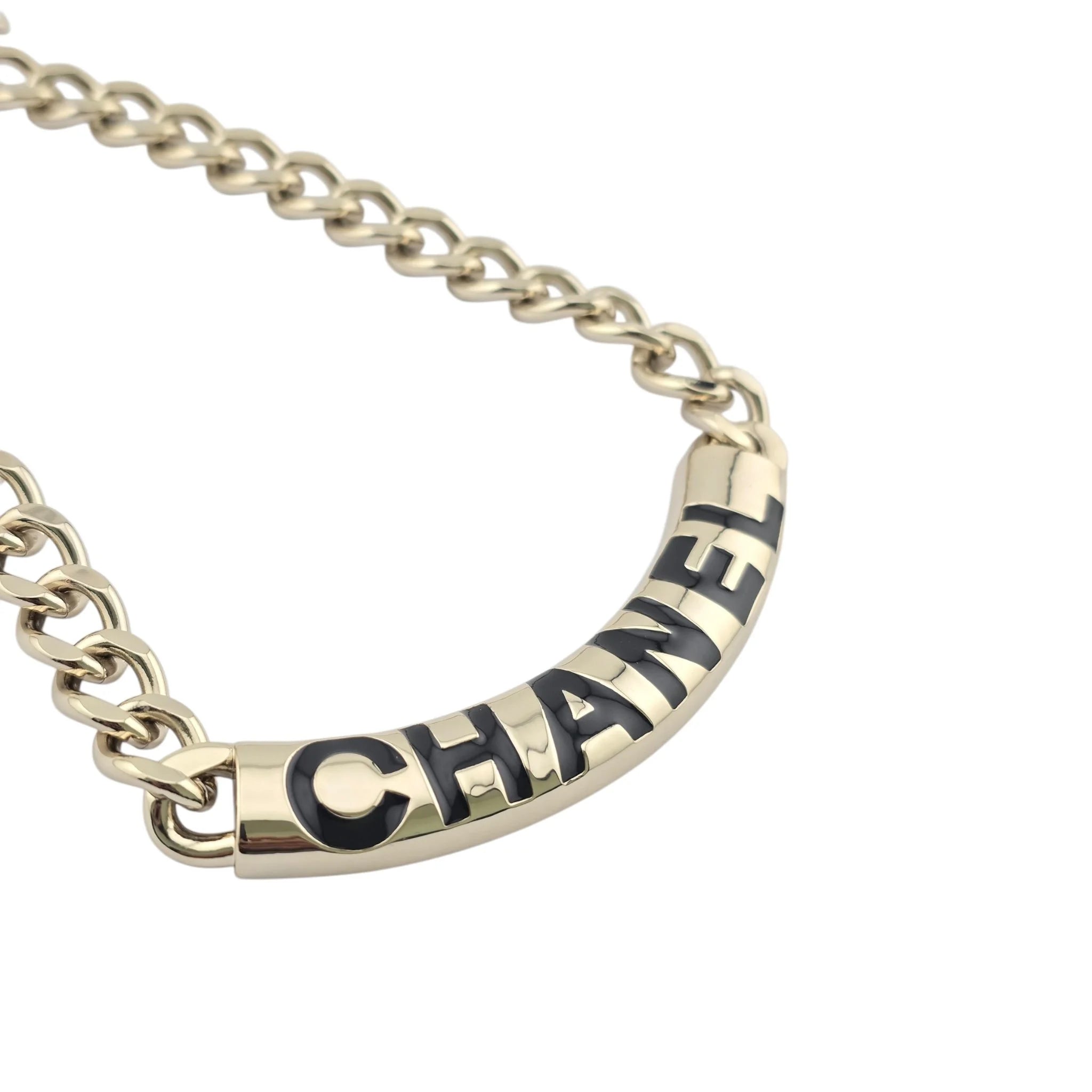 Chanel Gold Black Chain Necklace 2025 CHANEL