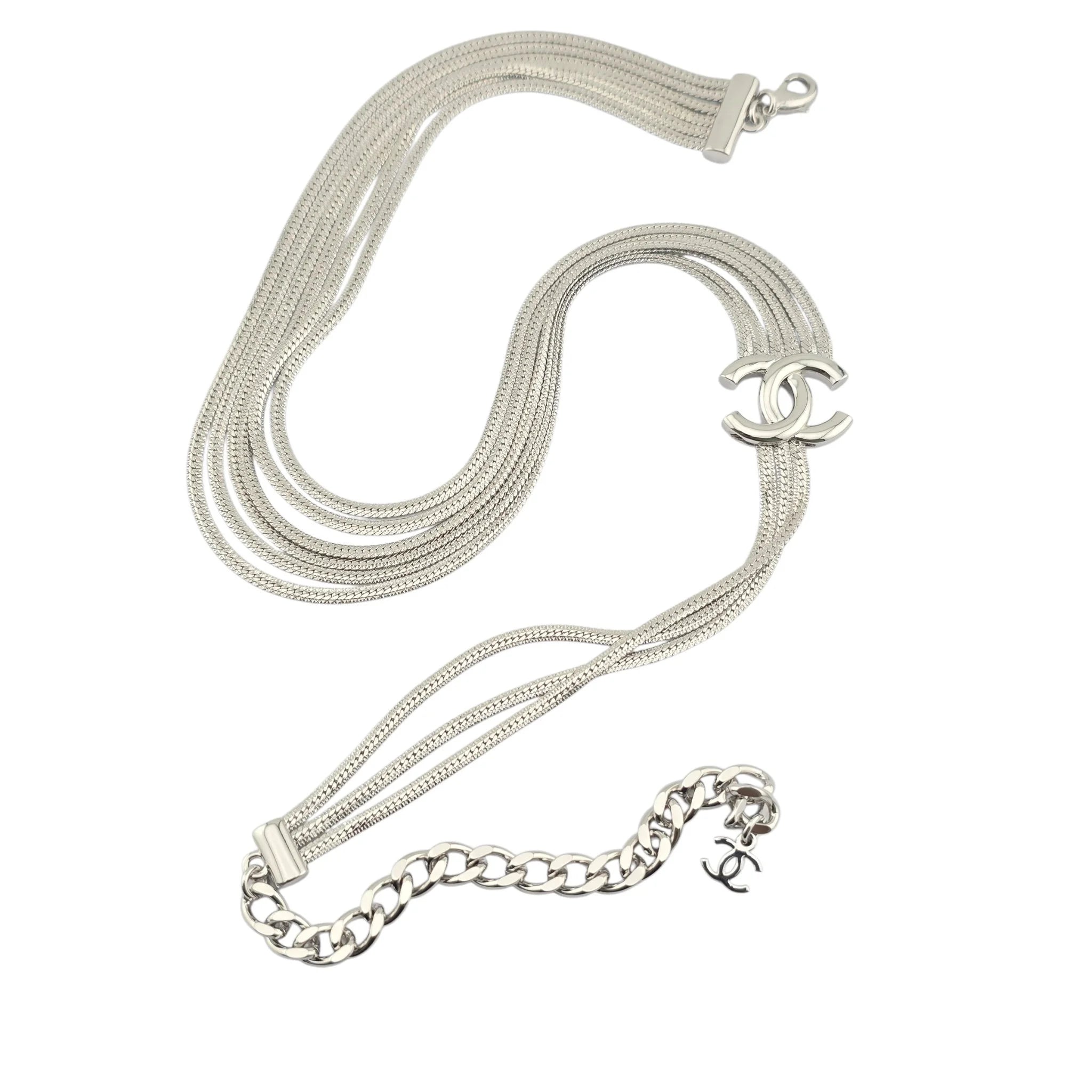 Chanel CC Silver Layer Necklace 2022 CHANEL