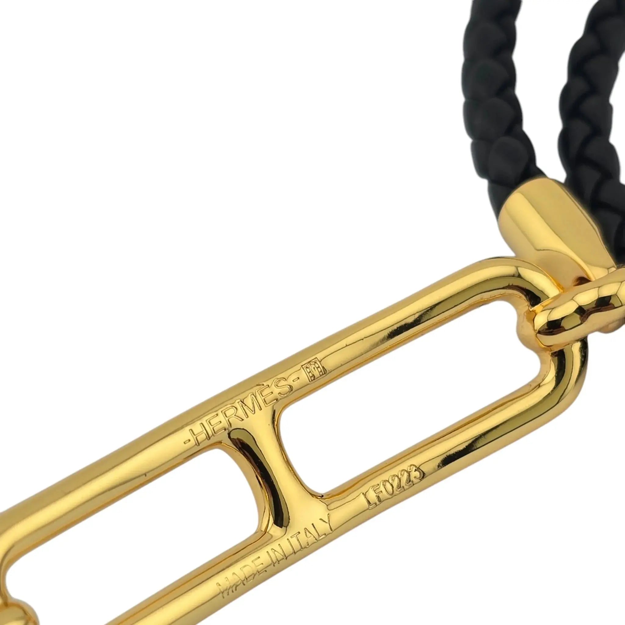 Hermès Roulis Double Tour Black (Noir) Gold - T2 BIJOUX HEAVEN