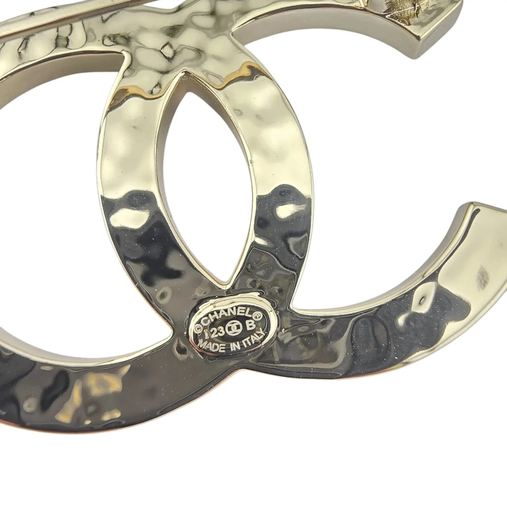 Chanel CC Gold Crystal Faux Pearl Brooch 2023 CHANEL