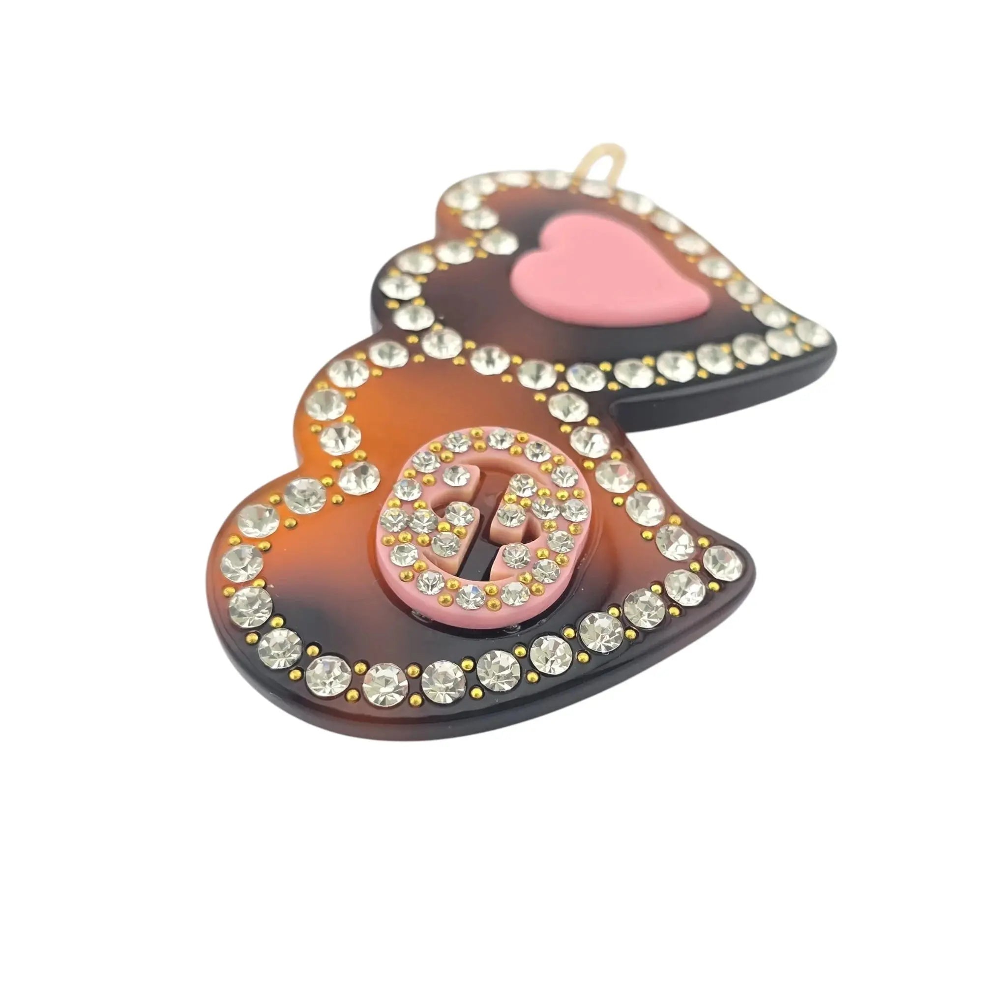 GUCCI GG Hair clip with Interlocking G Heart GUCCI