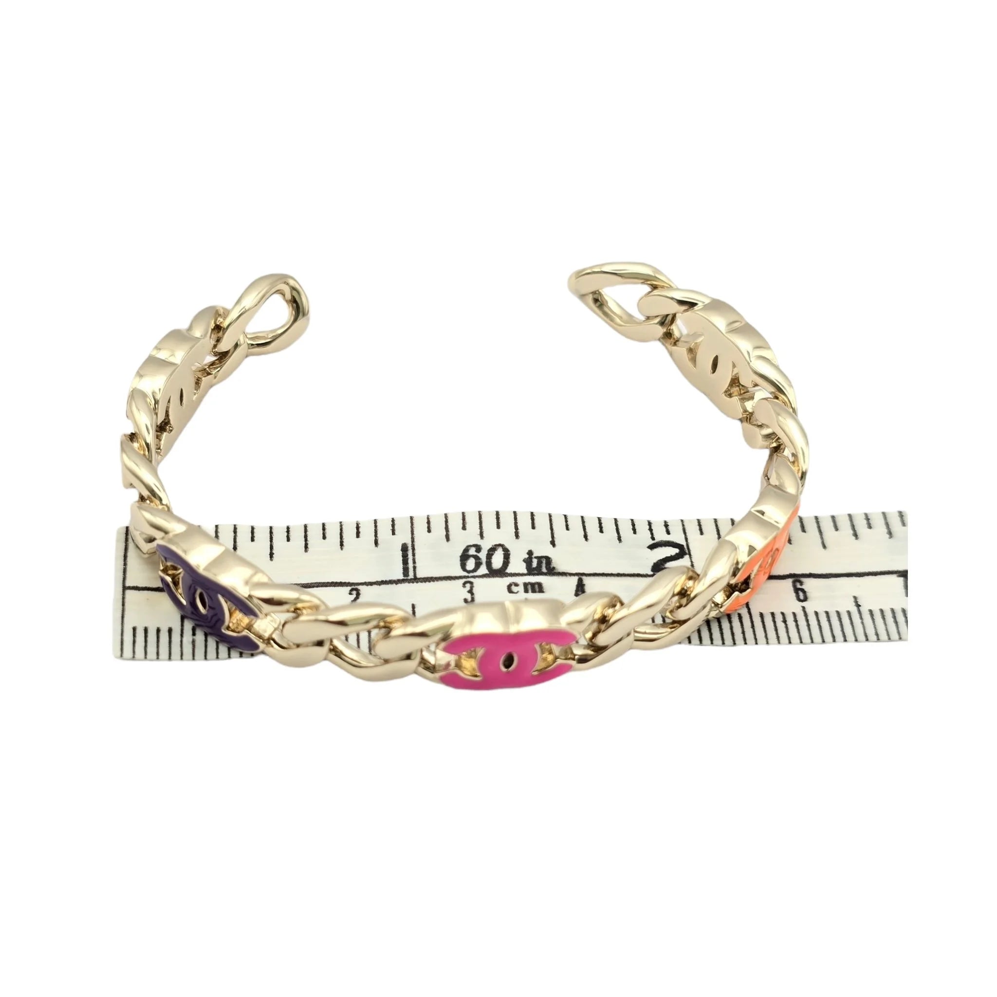Chanel CC Enamel Chain Multicolour Cuff CHANEL