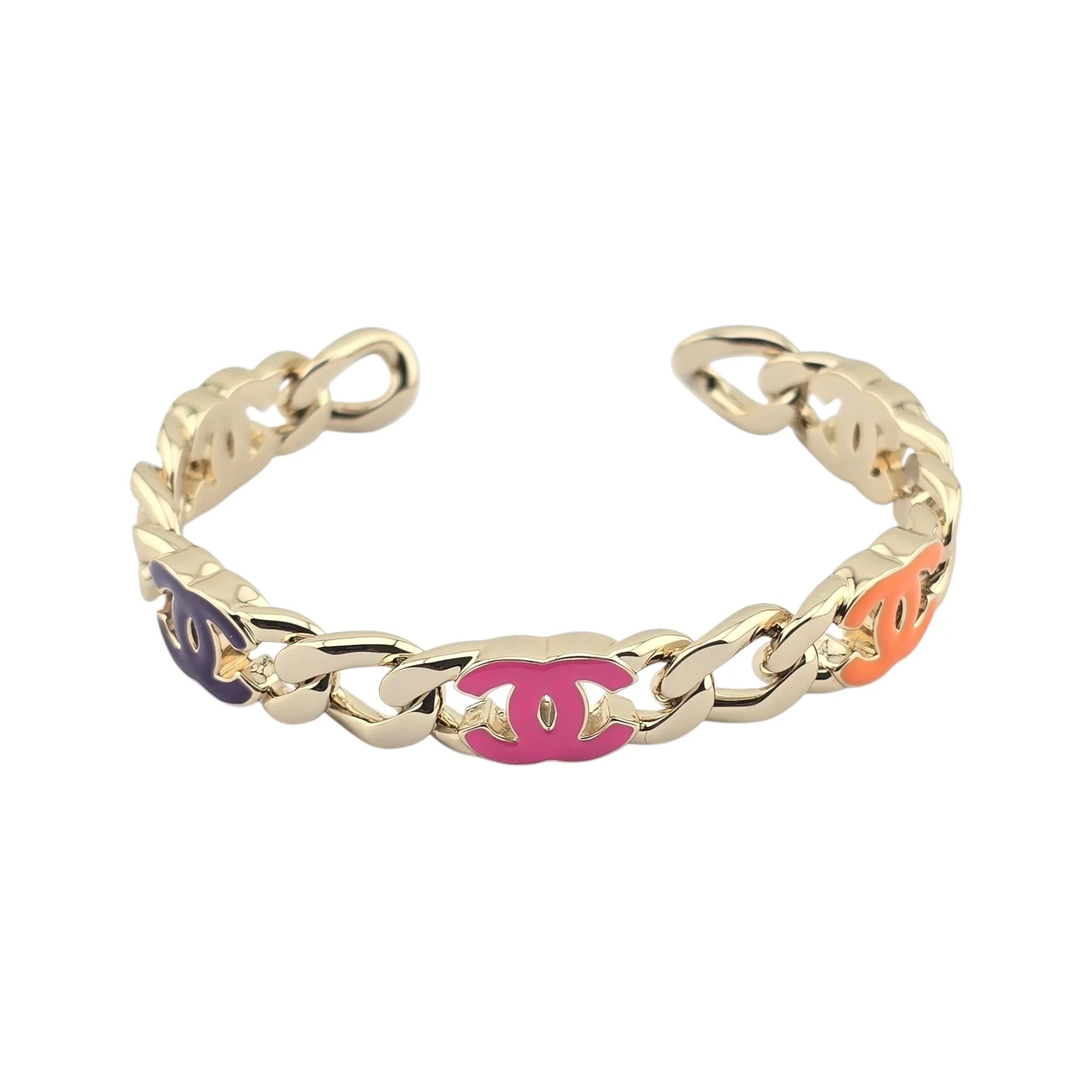 Chanel CC Enamel Chain Multicolour Cuff CHANEL