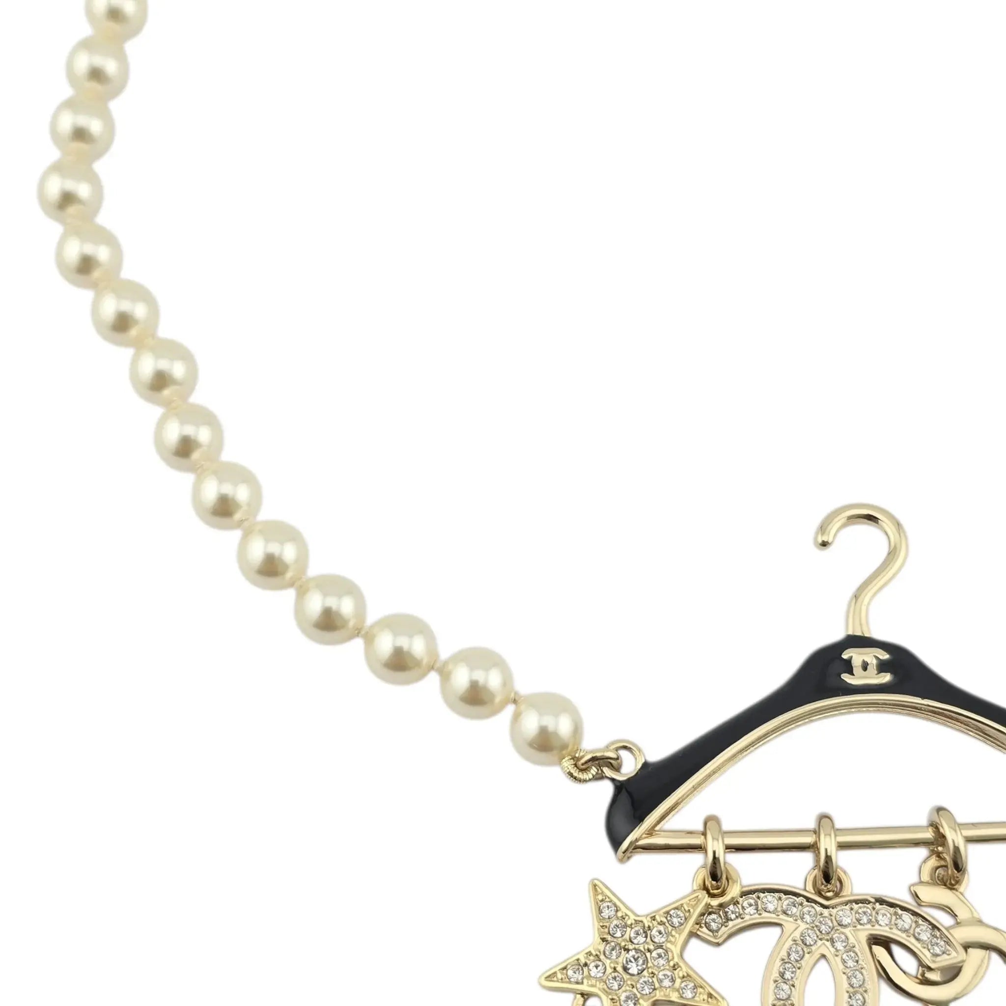 Chanel CC Faux Pearl Hanger Pendant Necklace 2023 CHANEL
