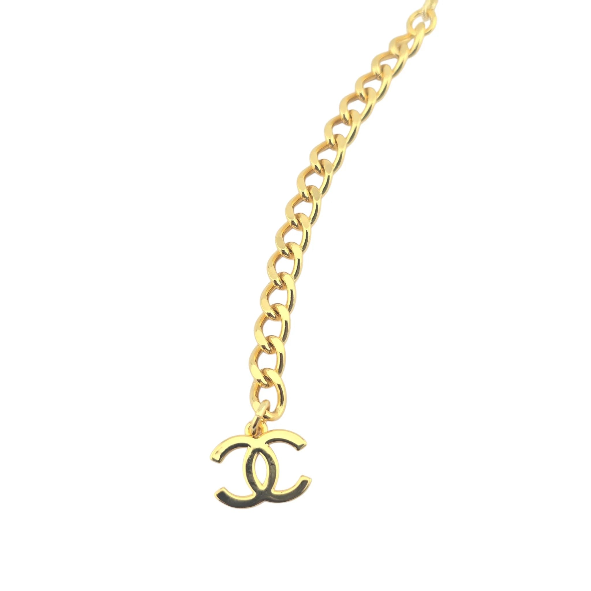 Chanel Black CC Pendant Long Faux Pearl Necklace B24 CHANEL