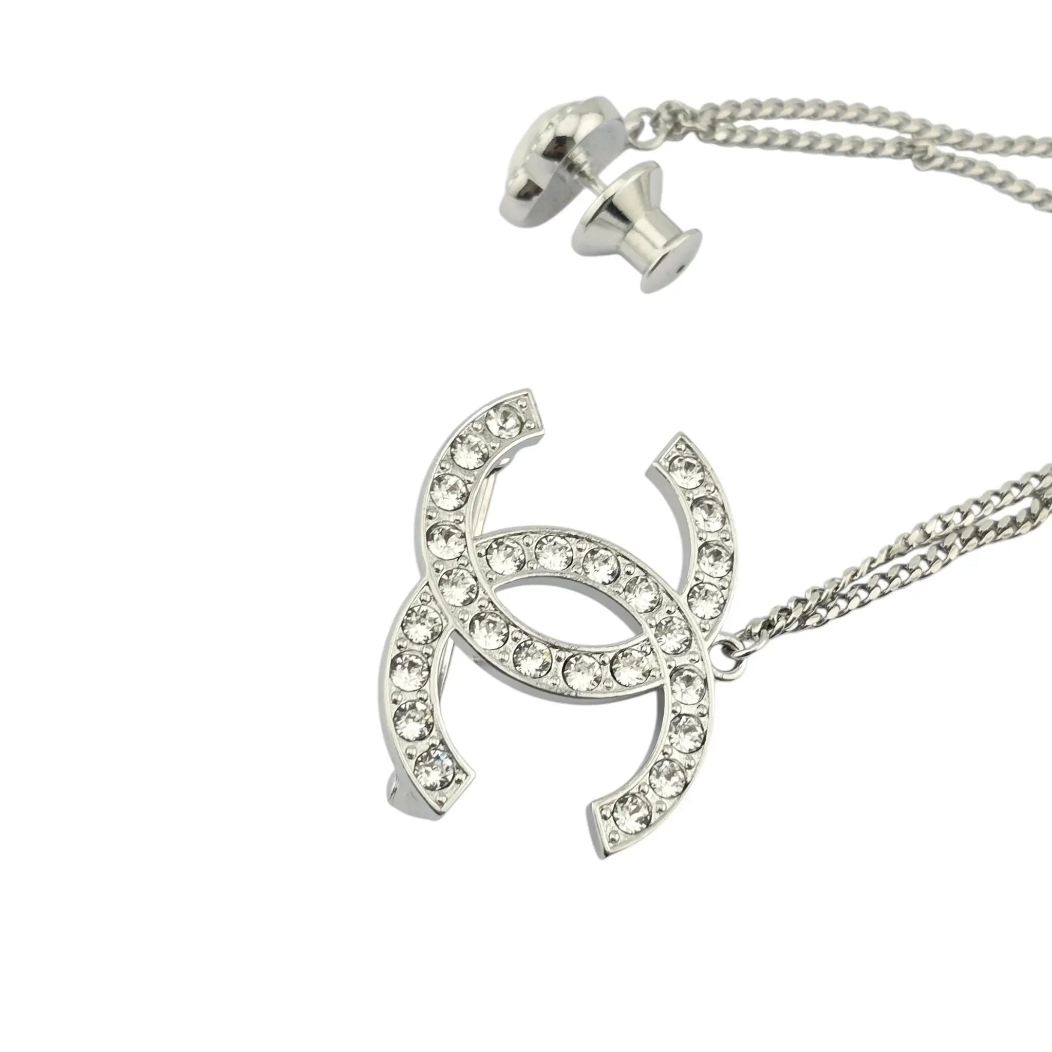 Chanel CC Multi Strand Chain Heart Brooch 2023 CHANEL