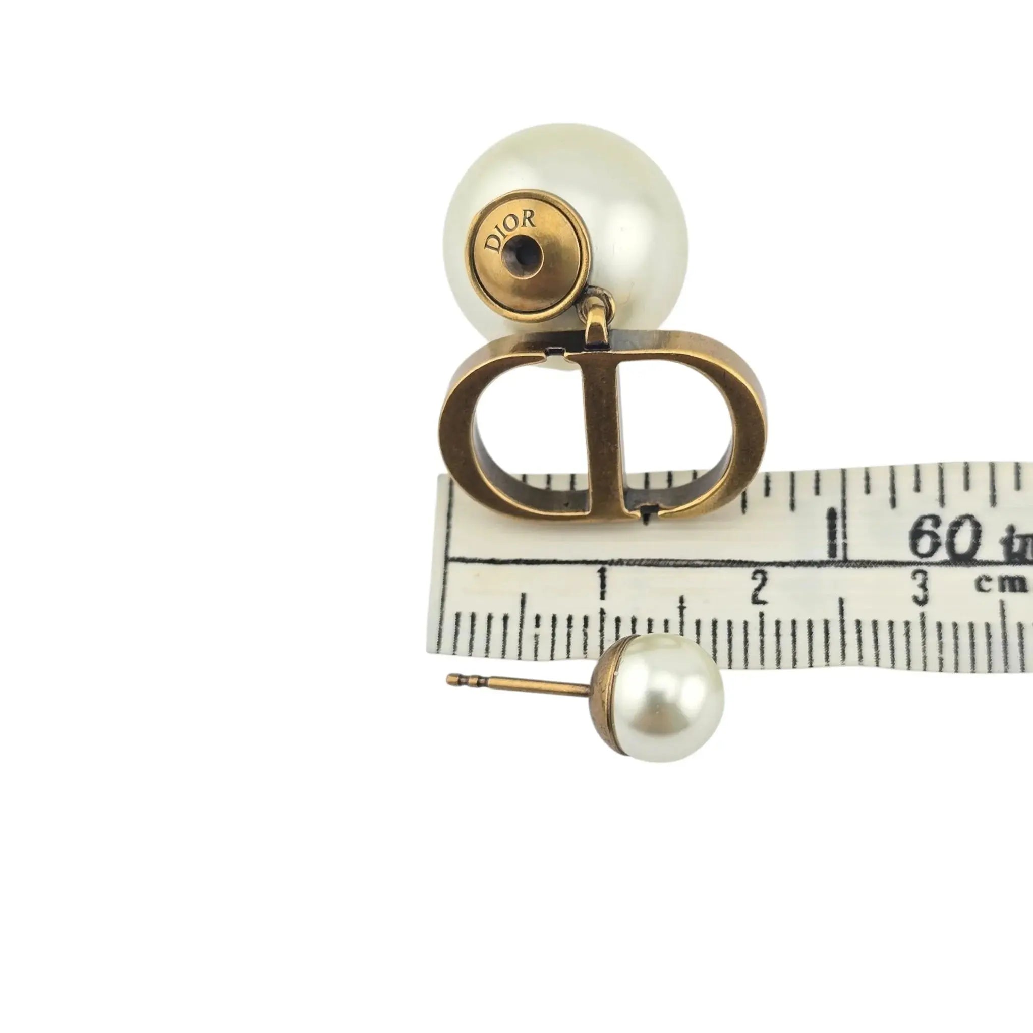 Christian Dior Tribales Faux Pearl CD Earrings DIOR