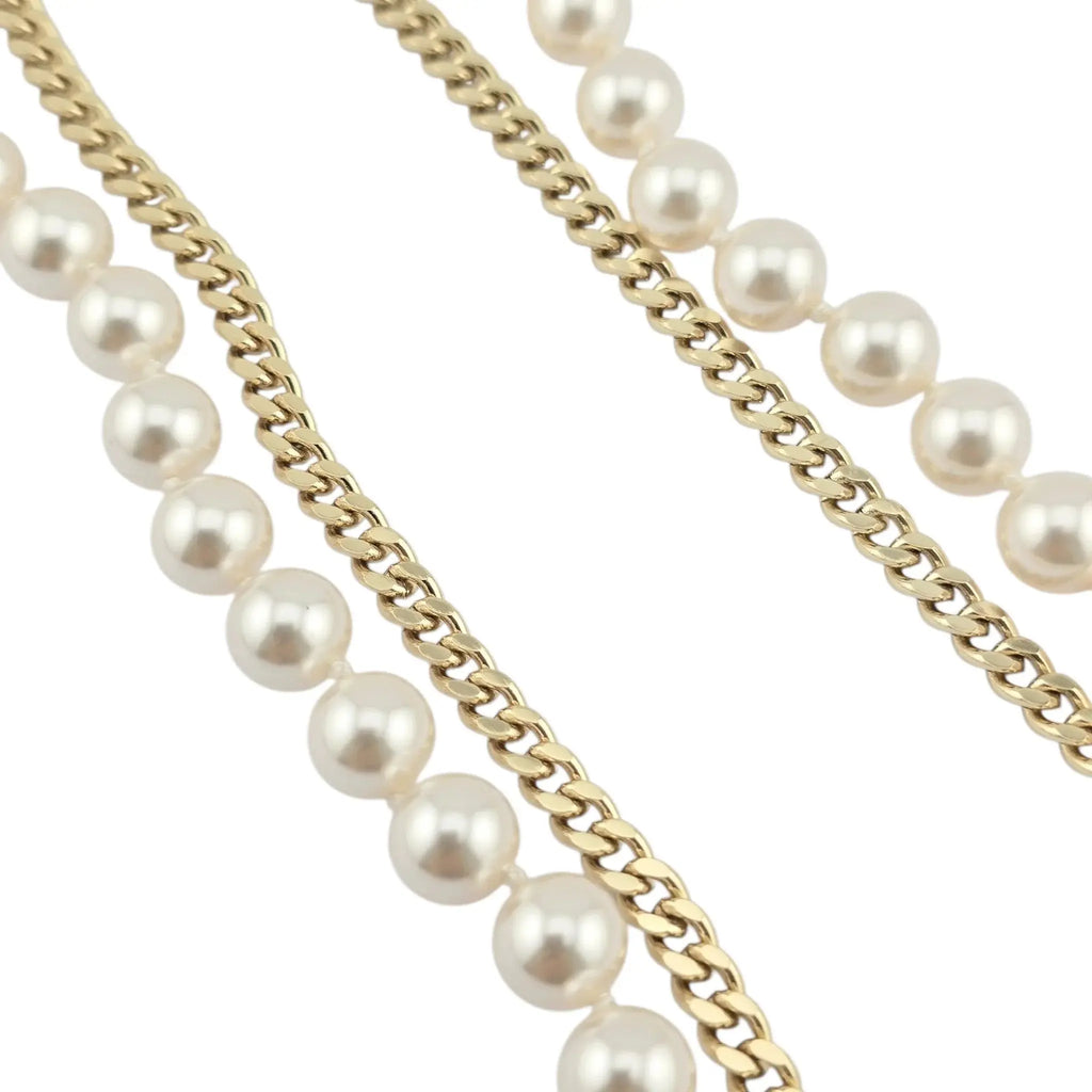 Chanel CC Large Pendant Long Faux Pearl Layered Necklace 2021 CHANEL