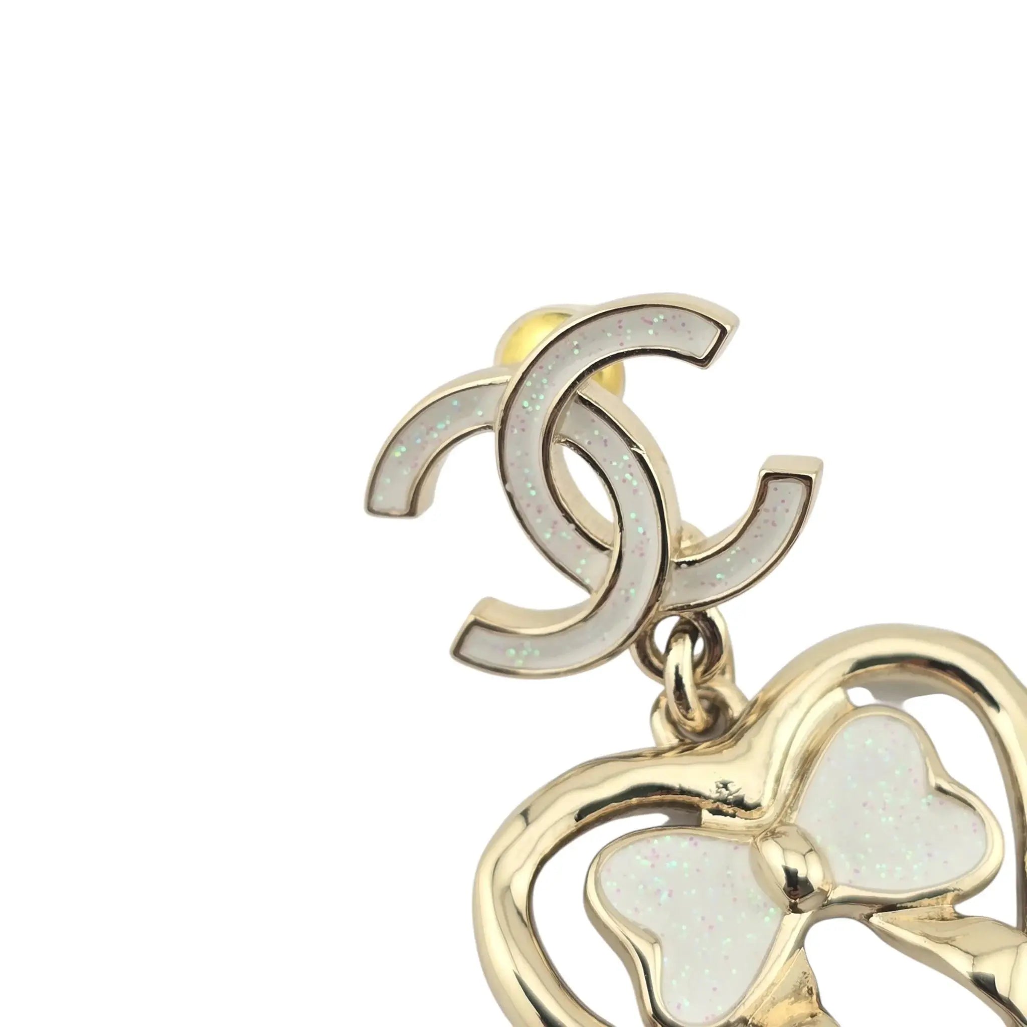 Chanel CC Heart Bow Drop Earrings 2025 CHANEL