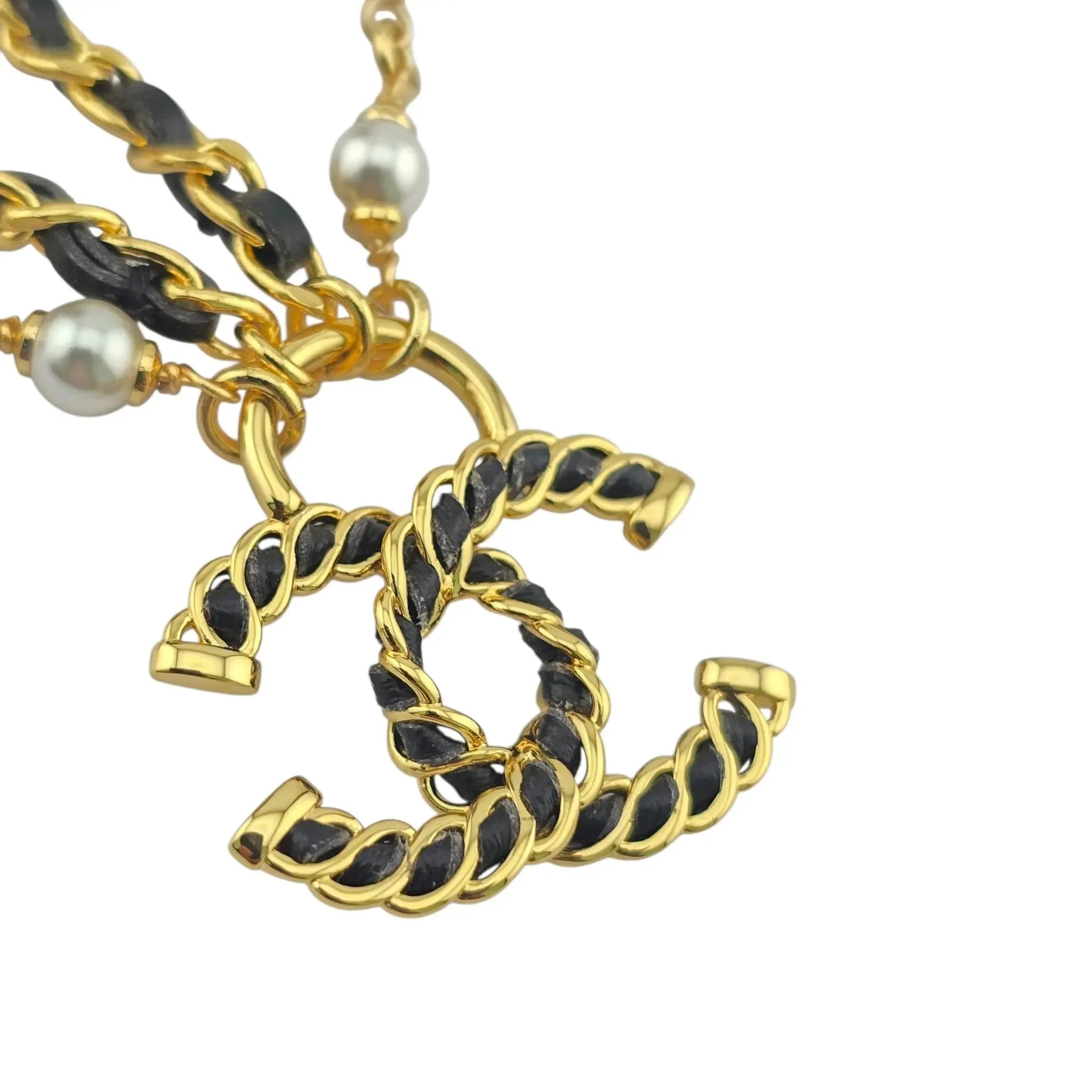 Chanel CC Faux Pearl Leather Necklace 2024 CHANEL