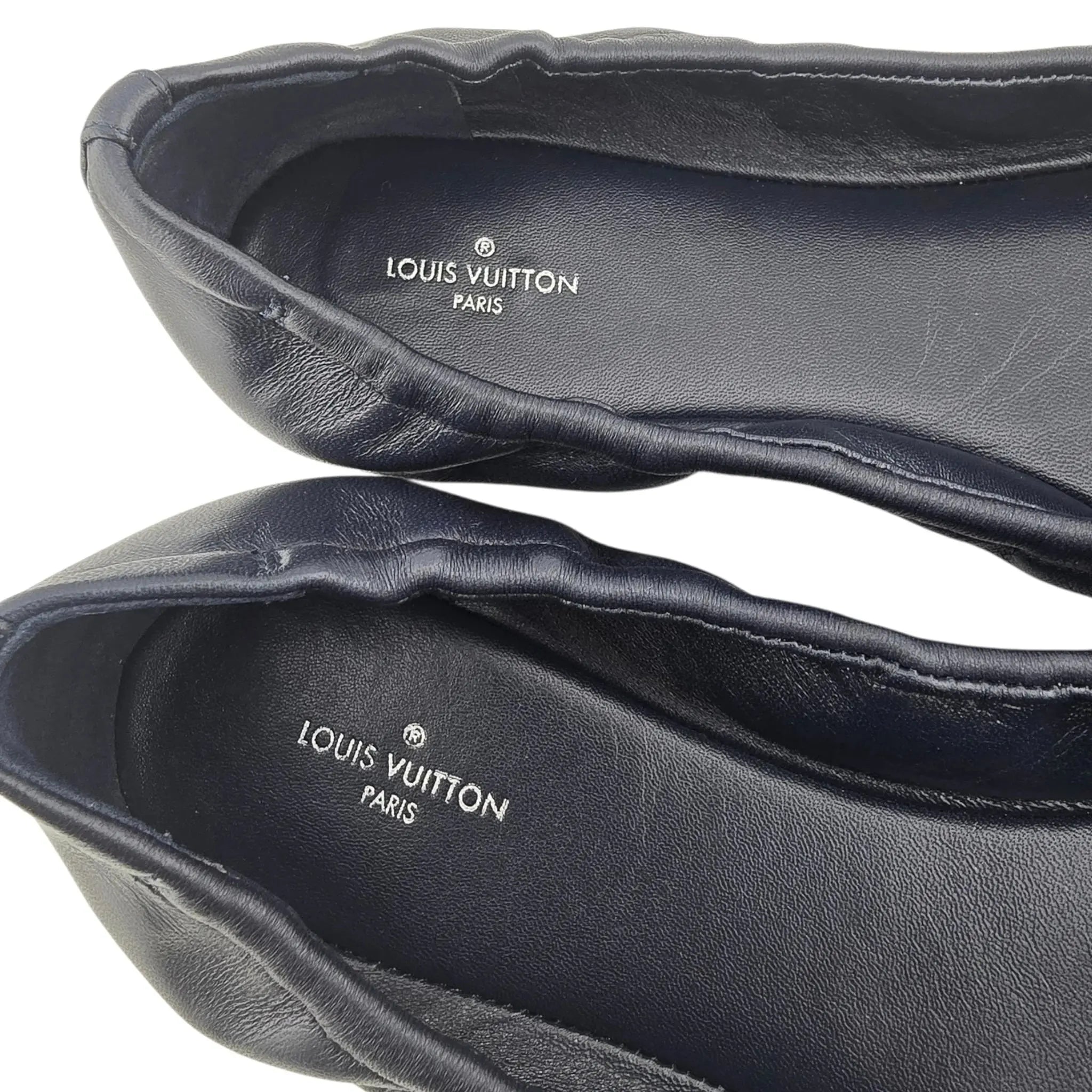 Louis Vuitton LV Flirty Navy Blue Python Ballet Flats 39 LOUIS VUITTON