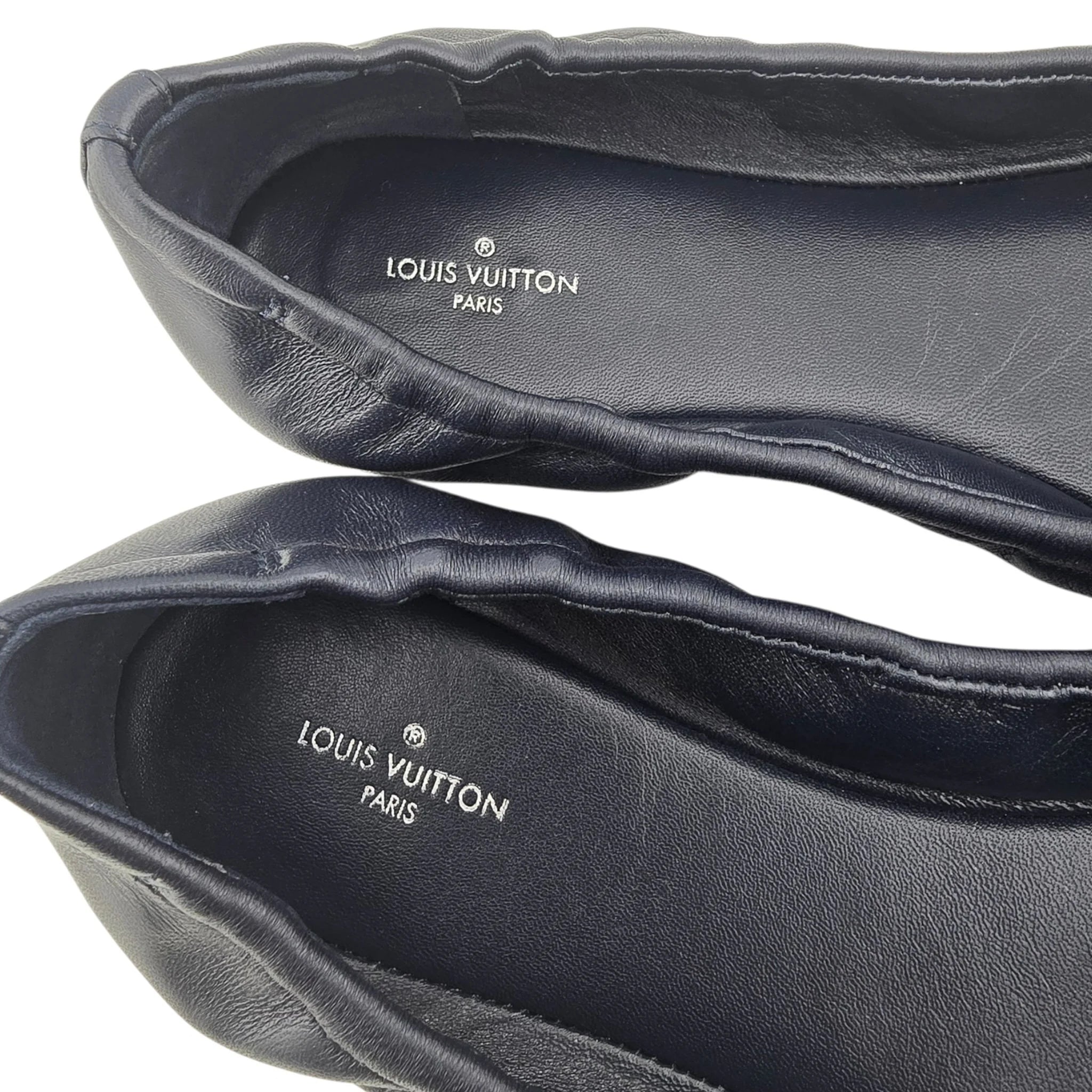 Louis Vuitton LV Flirty Navy Blue Python Ballet Flats 39 LOUIS VUITTON