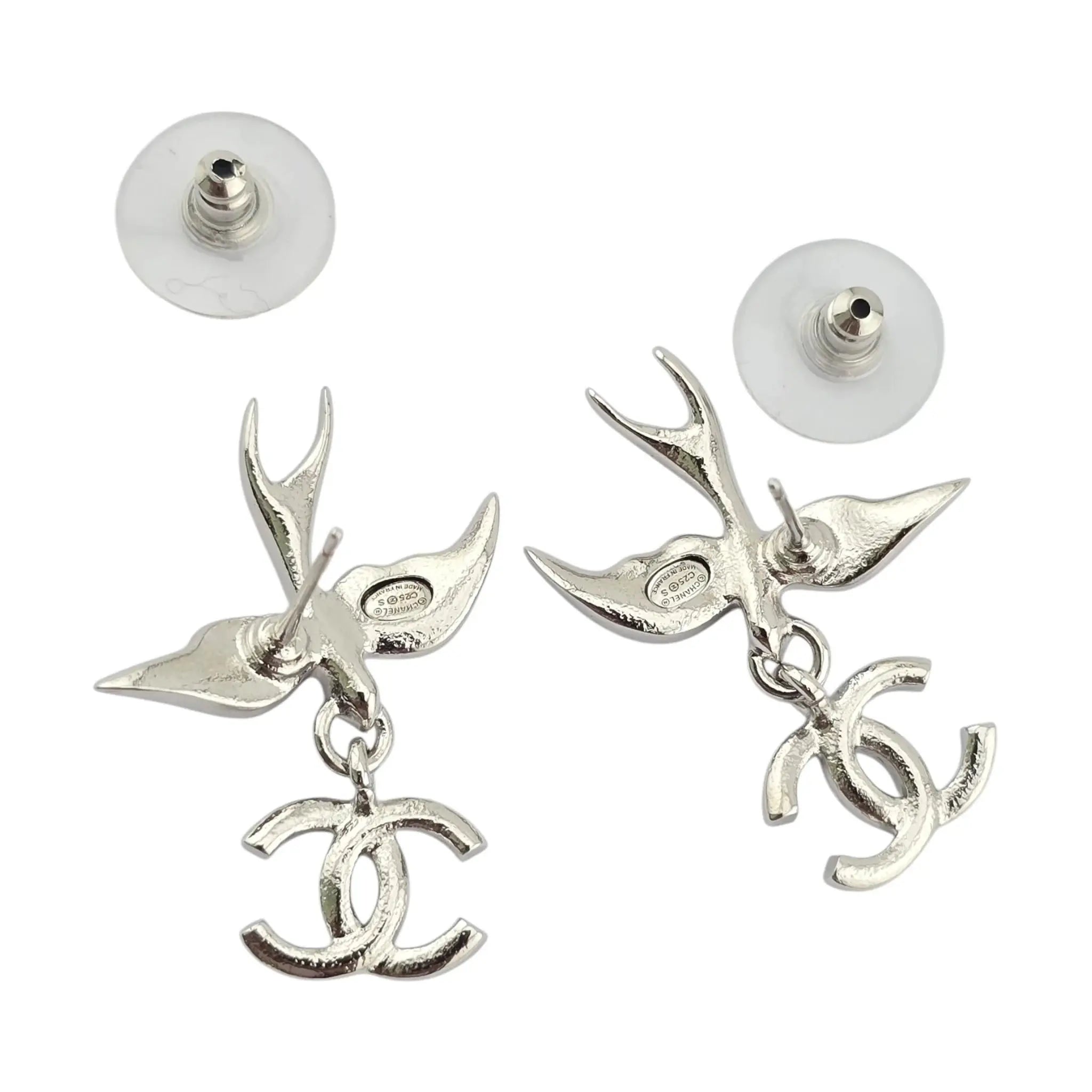Chanel CC Silver Bird Earrings SS25 CHANEL