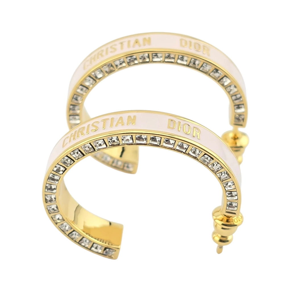 Christian Dior Large Dior Night Code Hoop Pink Earrings DIOR