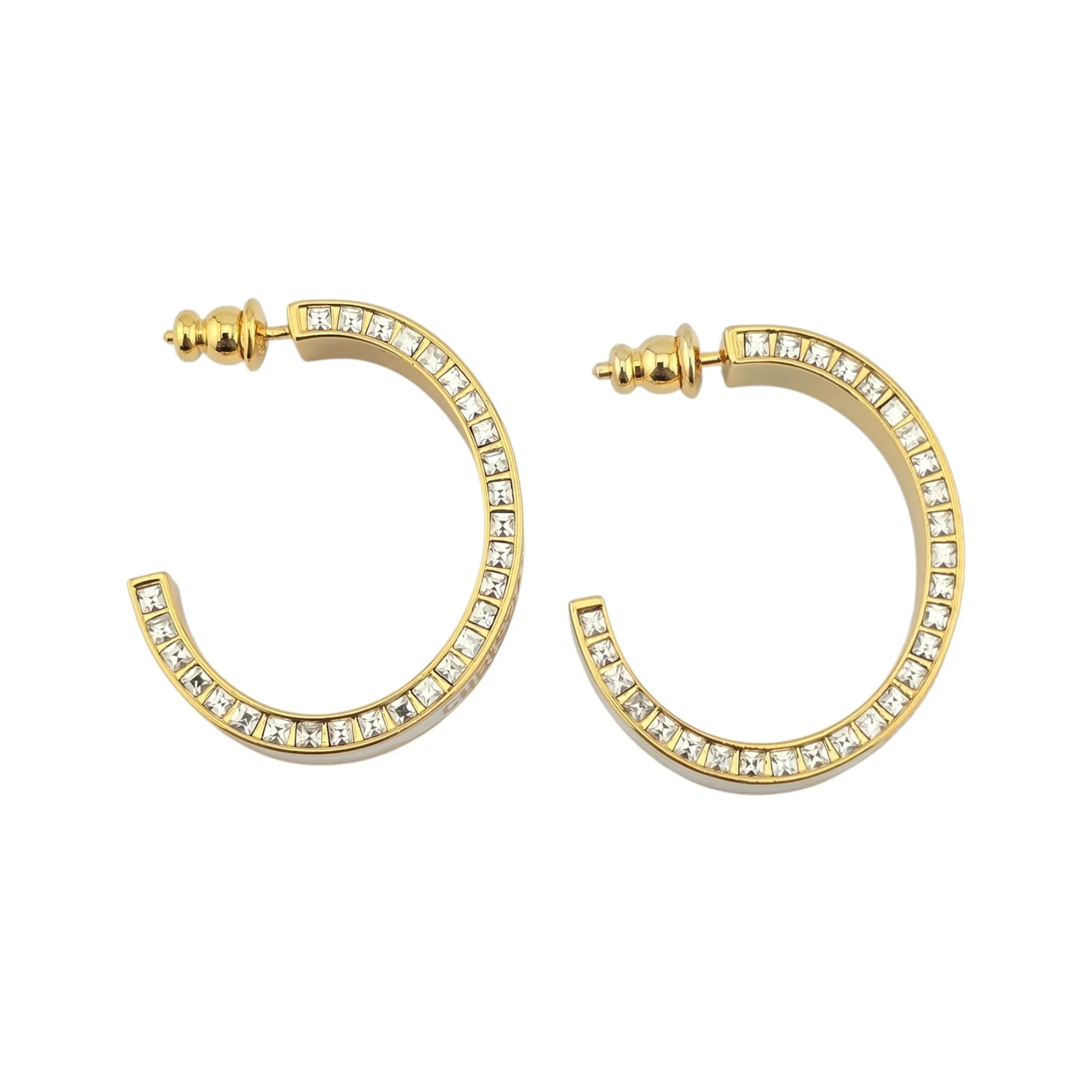 Christian Dior Large Dior Night Code Hoop White Earrings DIOR