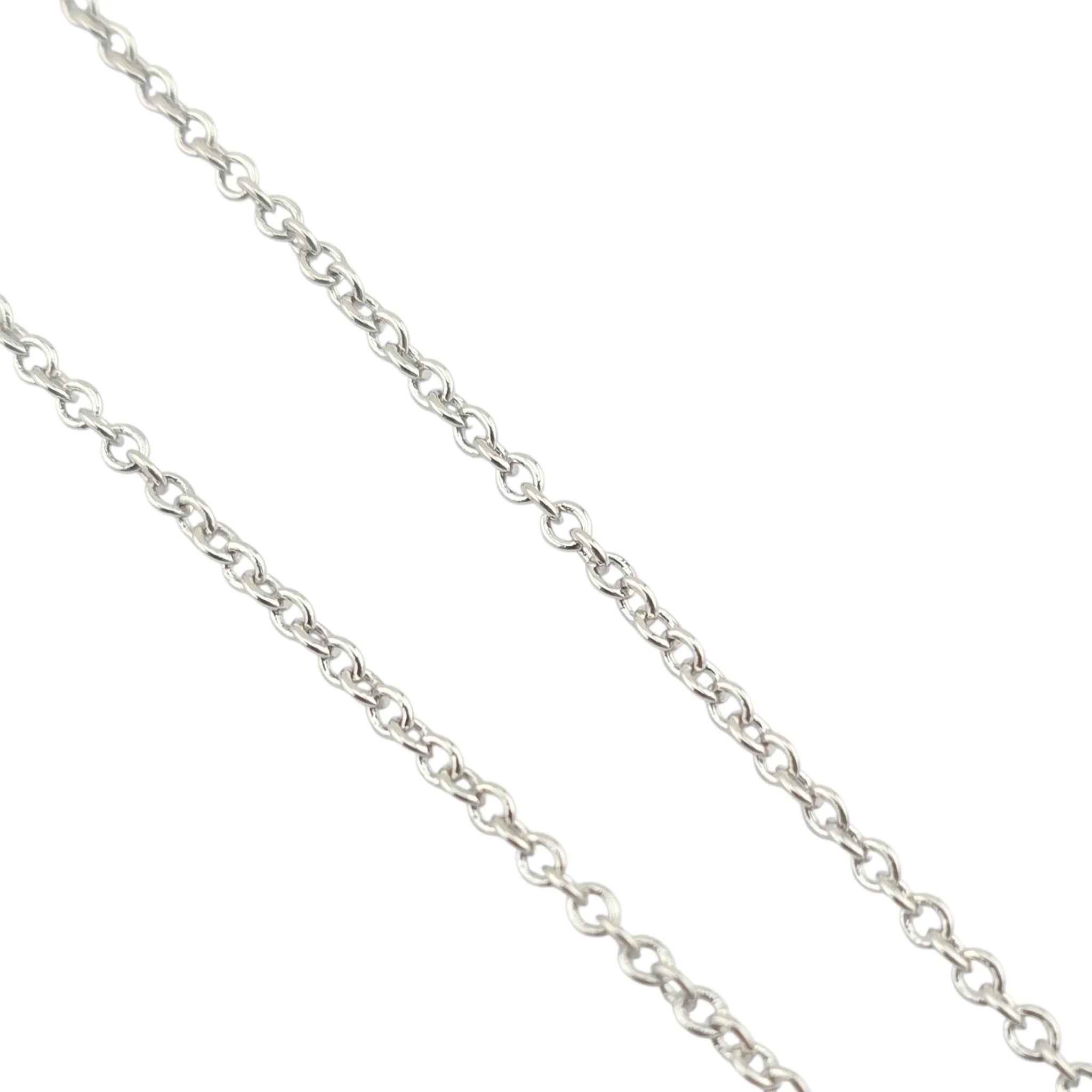 Chanel CC Pink Heart Silver Crystal Metal Necklace B25 CHANEL