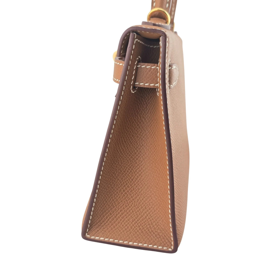 Hermes Mini Kelly II Gold Epsom Gold Hardware Bag HERMES