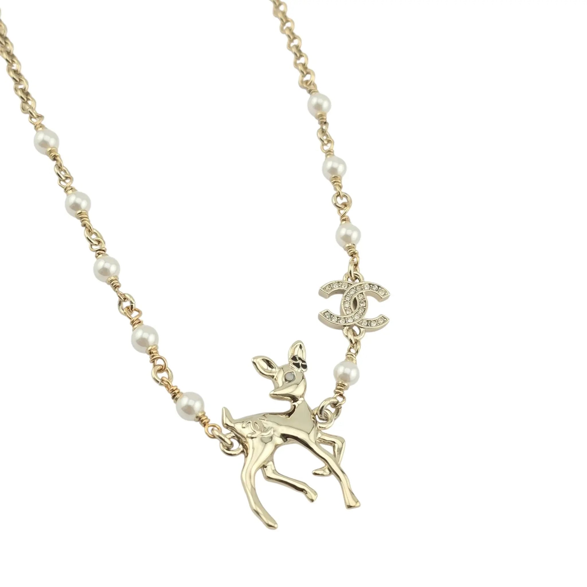 Chanel CC Deer Gold Choker Necklace 2025 CHANEL