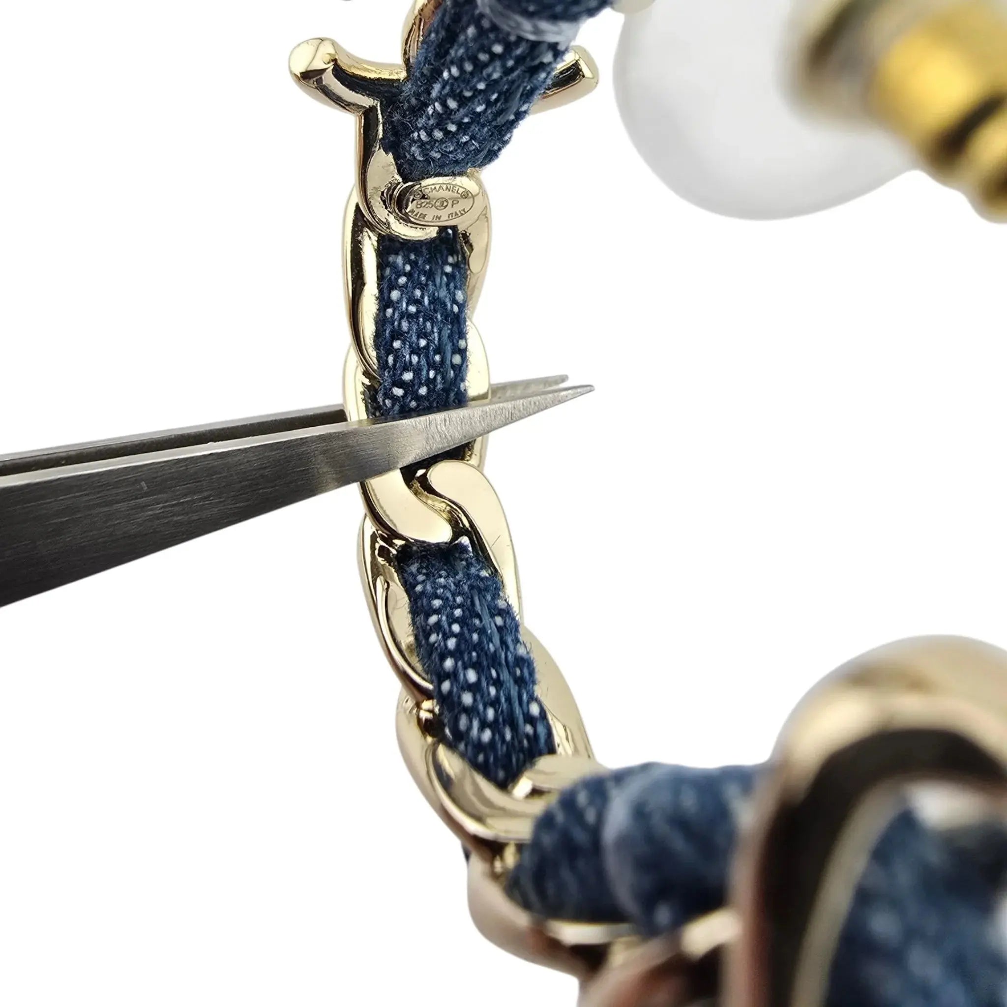 Chanel CC Denim Blue Hoop Earrings 2025 CHANEL