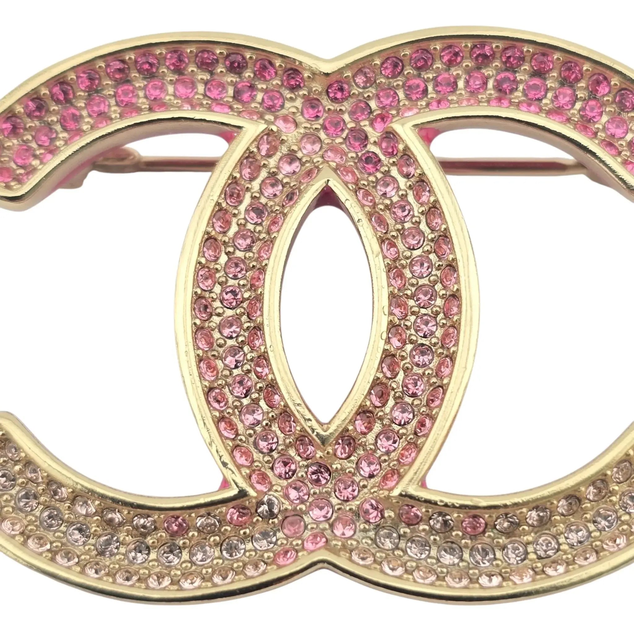 Chanel CC Pink Crystal Brooch 2023 CHANEL