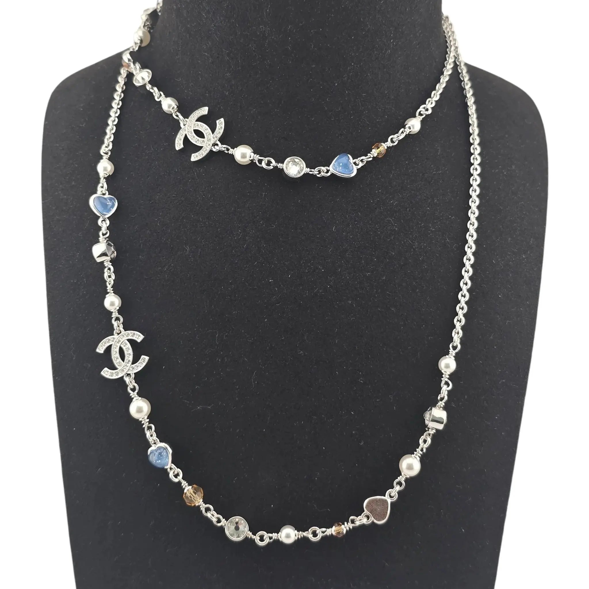 Chanel CC Long Necklace Heart Pendants 2025 CHANEL