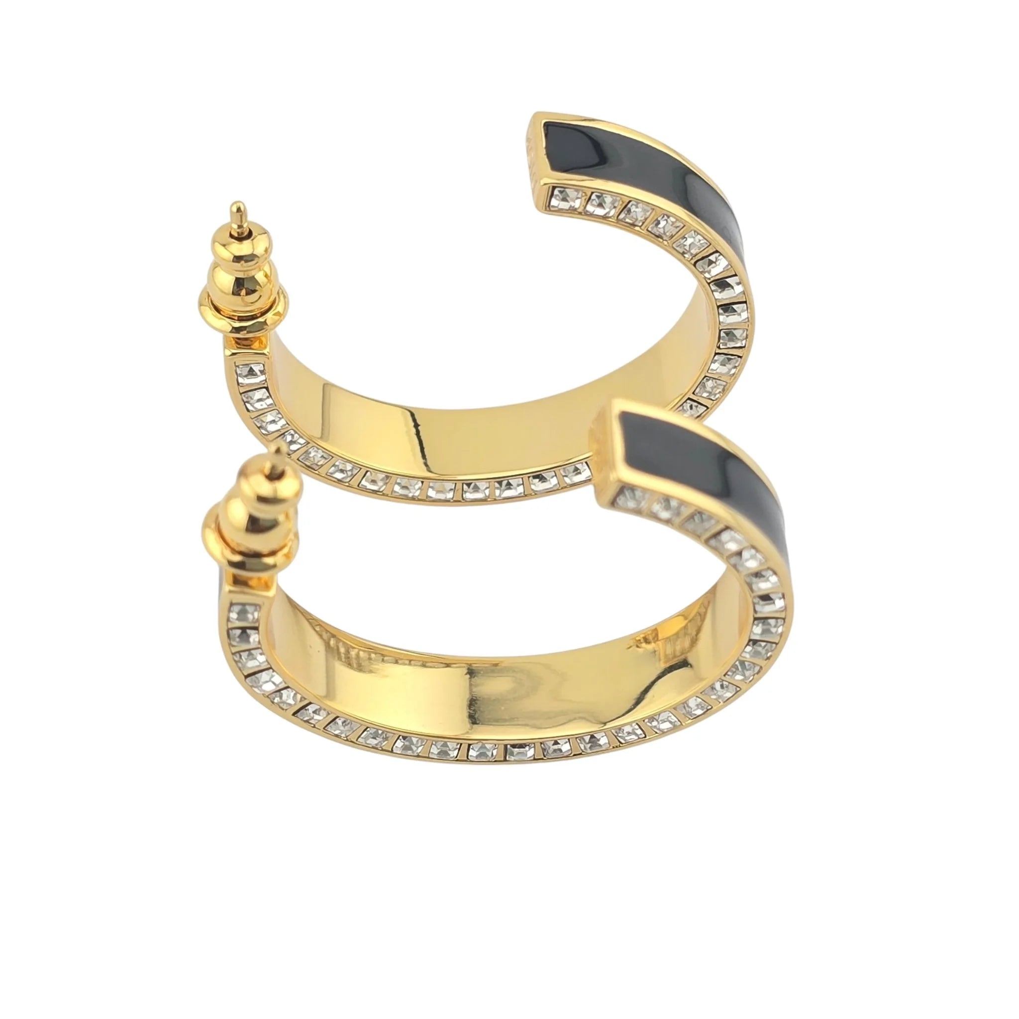 Christian Dior Large Dior Night Code Hoop Black Earrings DIOR