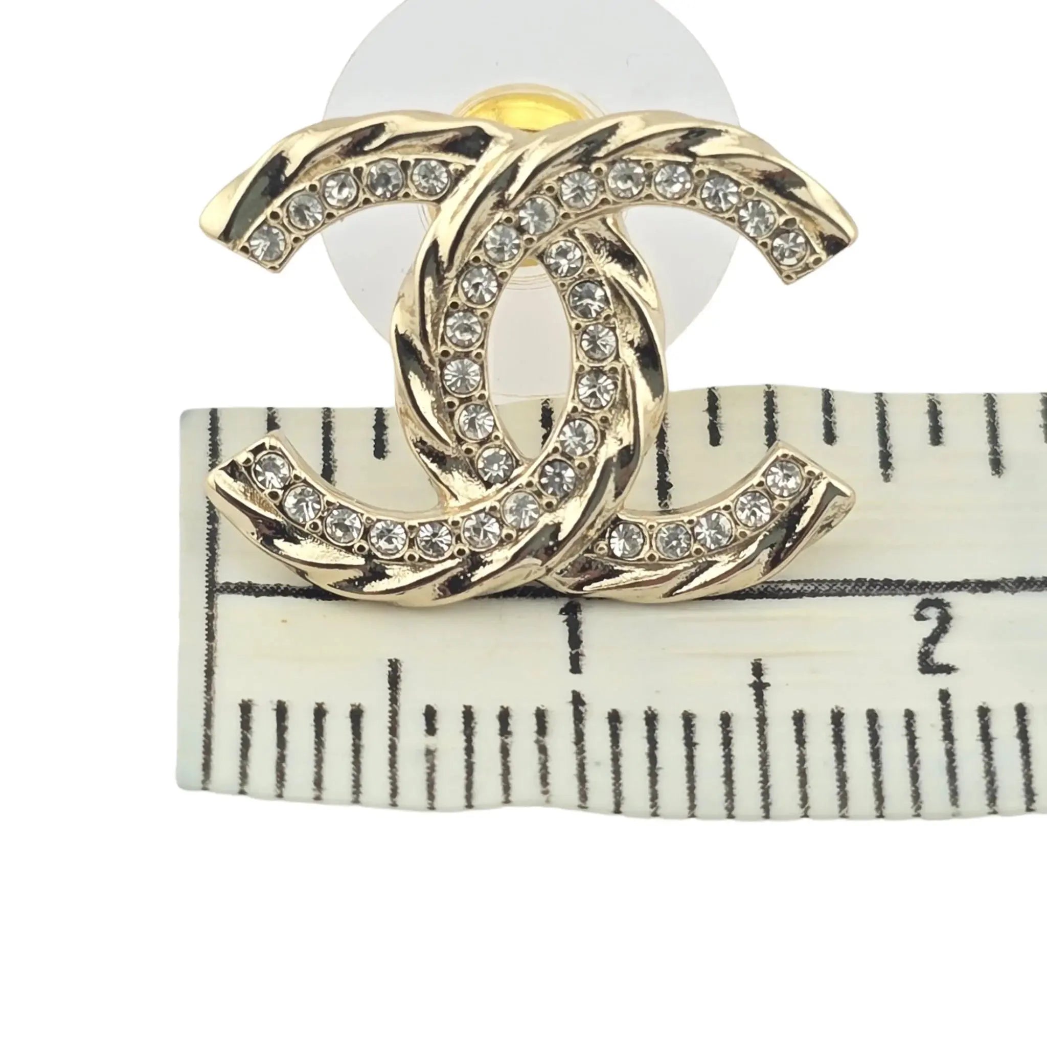 Chanel CC Gold Crystal Earrings 2023 CHANEL
