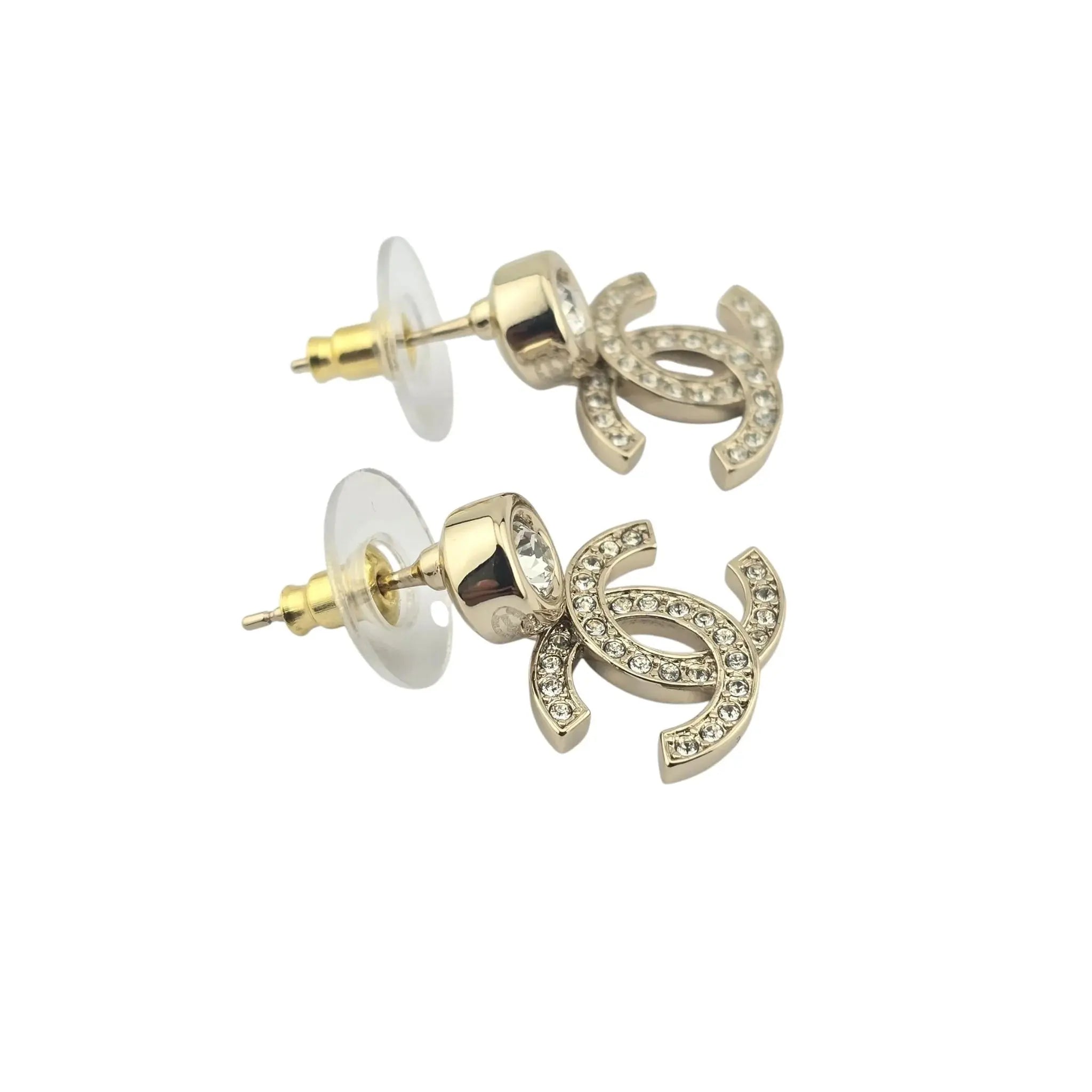 Chanel CC Gold Drop Crystal Earrings 2025 CHANEL