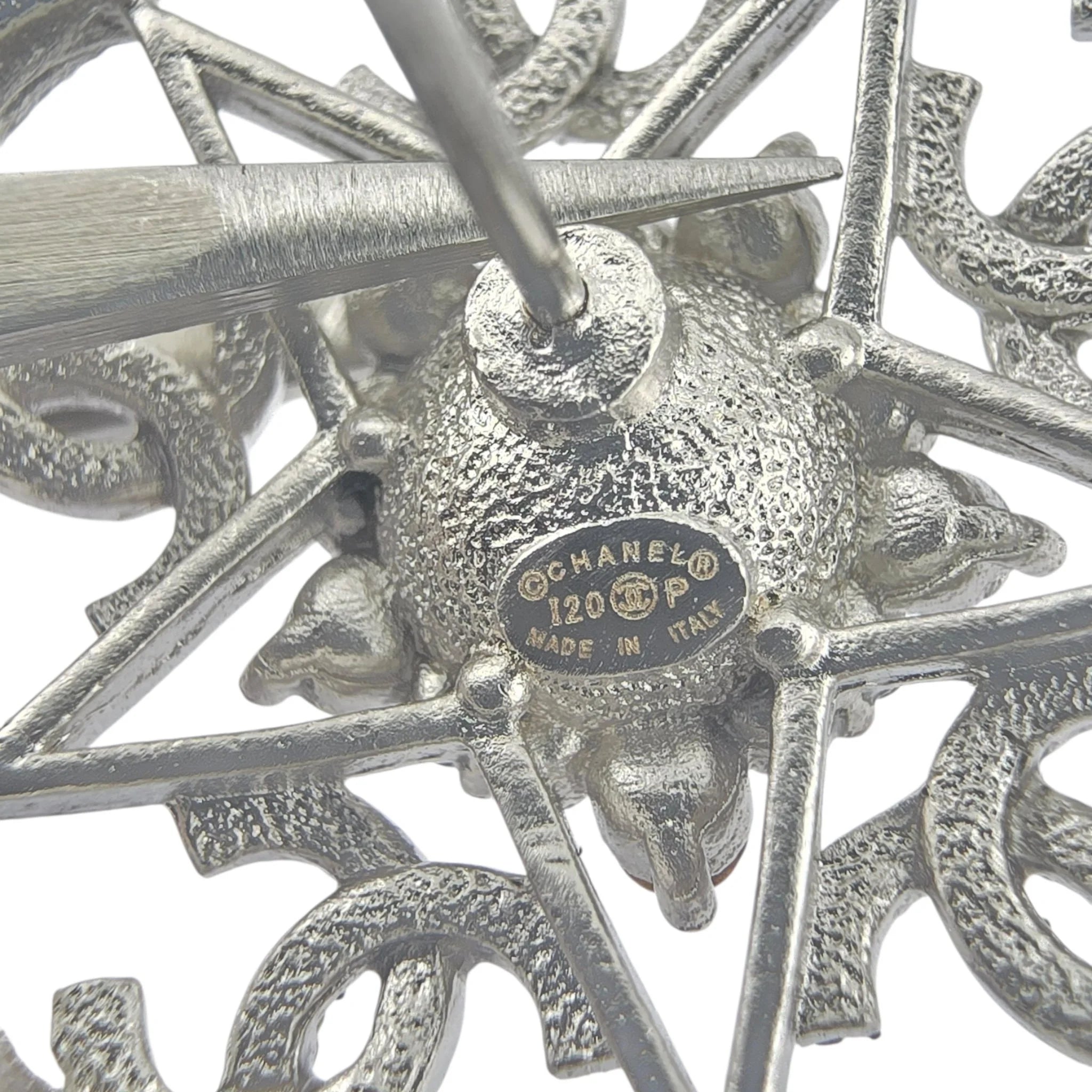 Chanel CC Silver Crystal Camellia Flower Earrings 2025 CHANEL