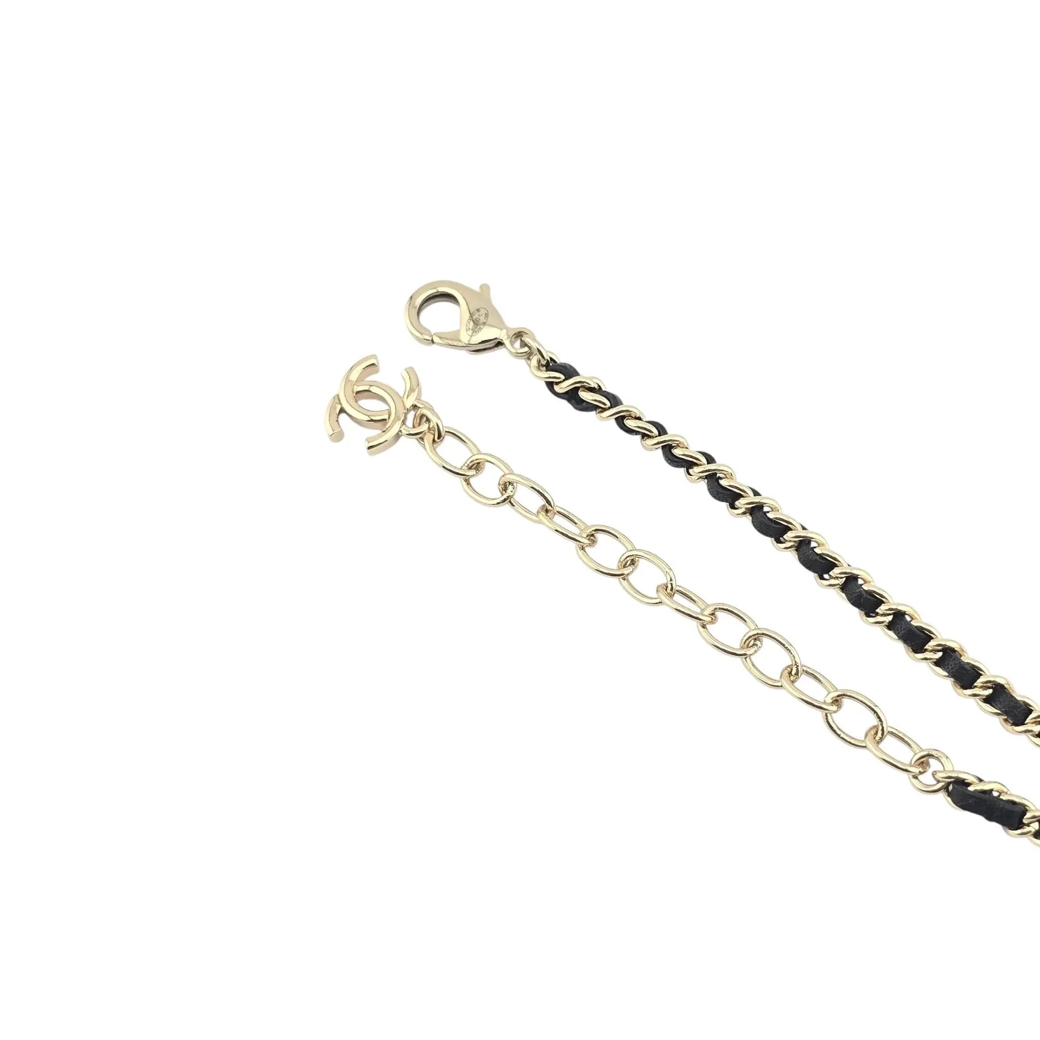 Chanel CC Matelasse Black Resin Bag Necklace 2023 CHANEL