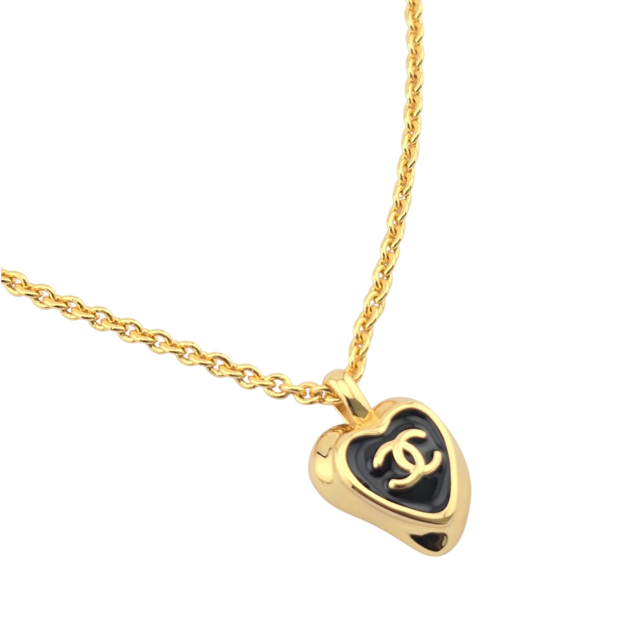 Chanel CC Pendant Gold Black Necklace 2025 CHANEL