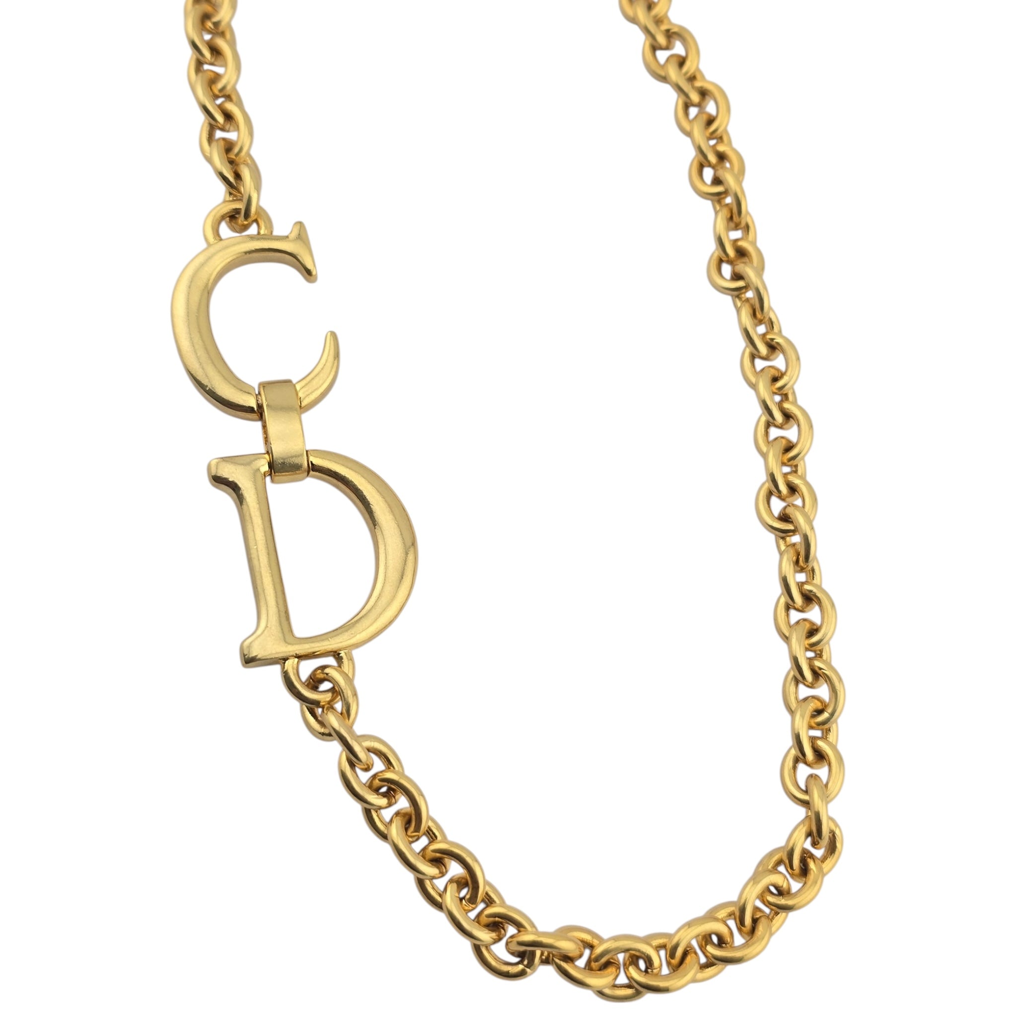 Christian Dior CD Gold Saddle Necklace DIOR