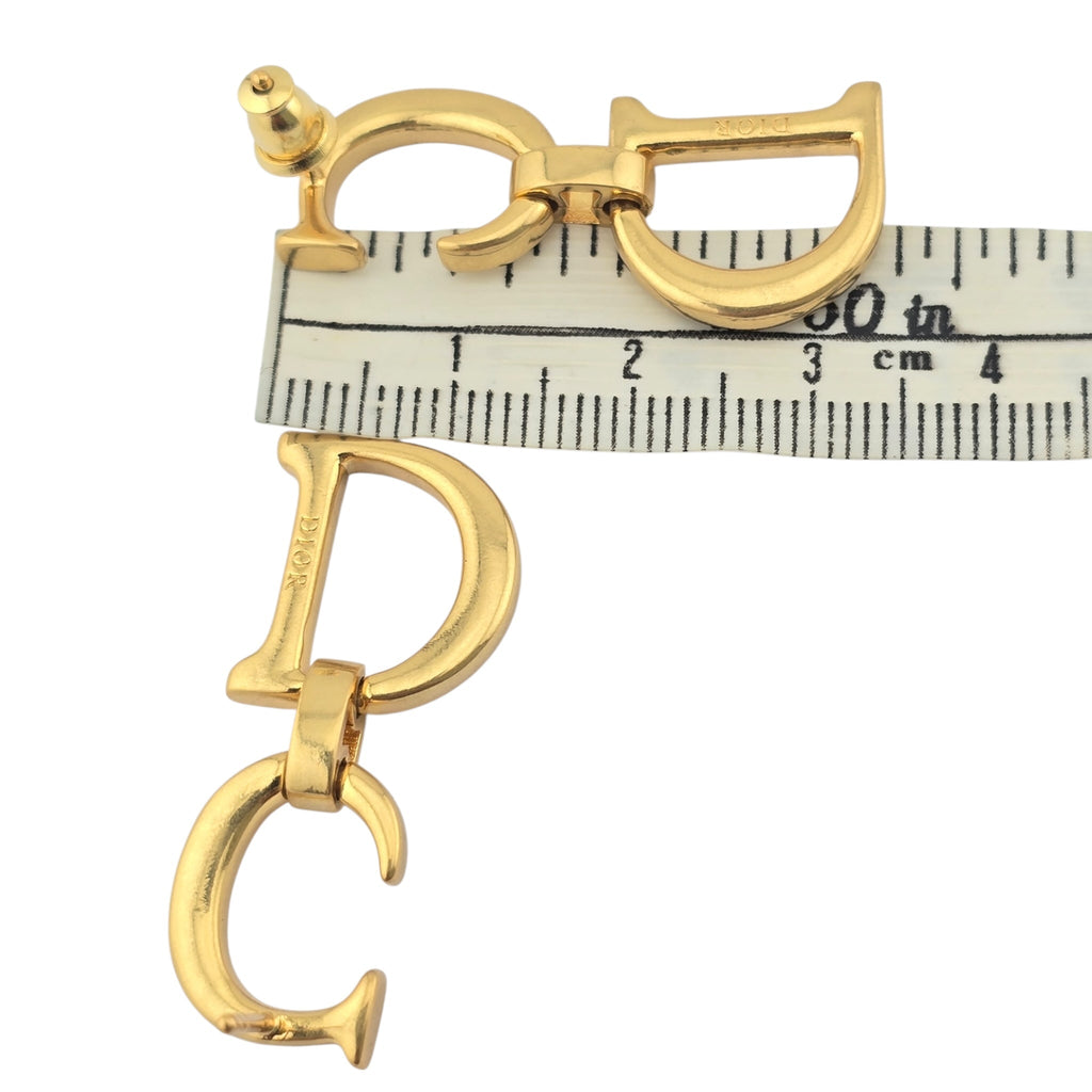 Christian Dior CD Saddle Gold Earrings DIOR