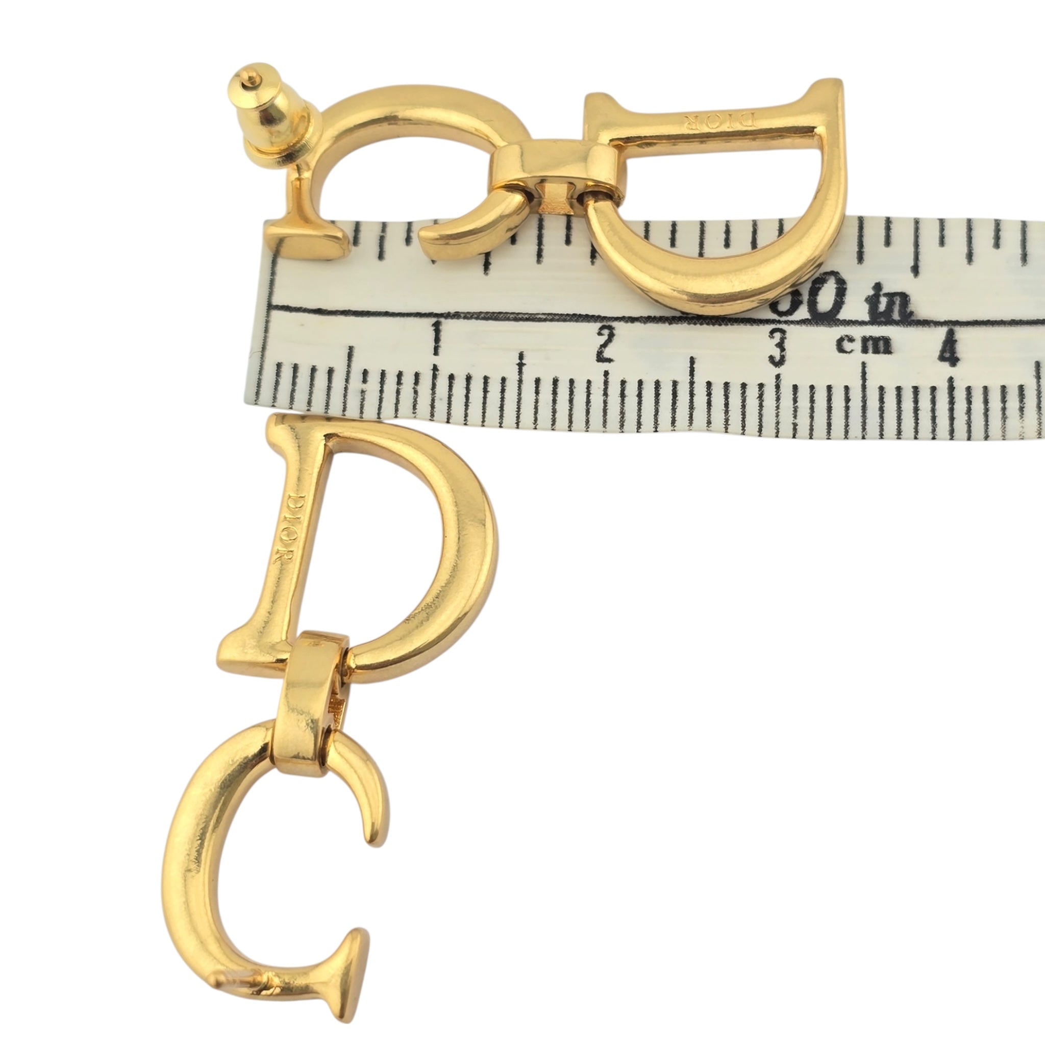 Christian Dior CD Saddle Gold Earrings DIOR