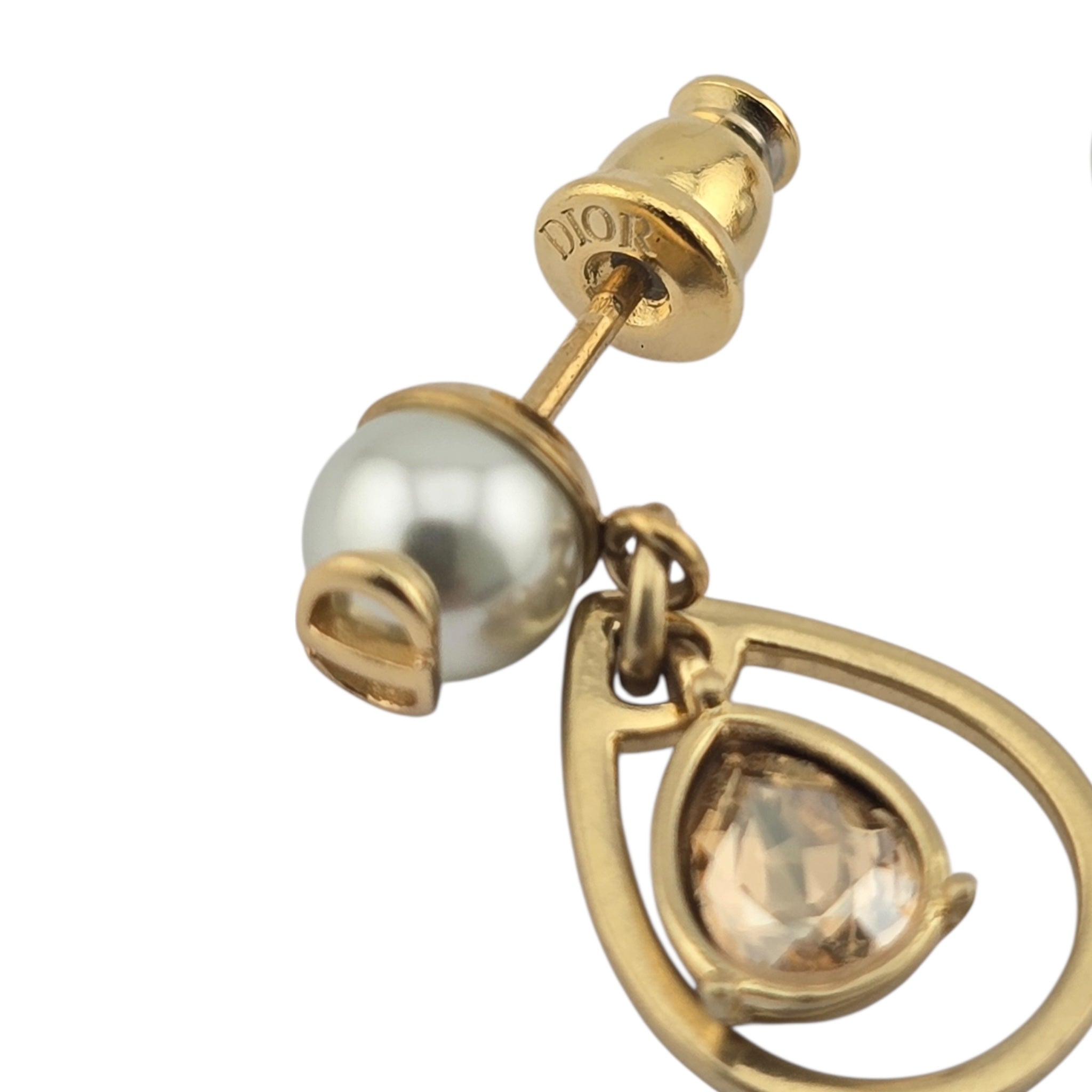 Christian Dior D-Drop Gold Earrings DIOR