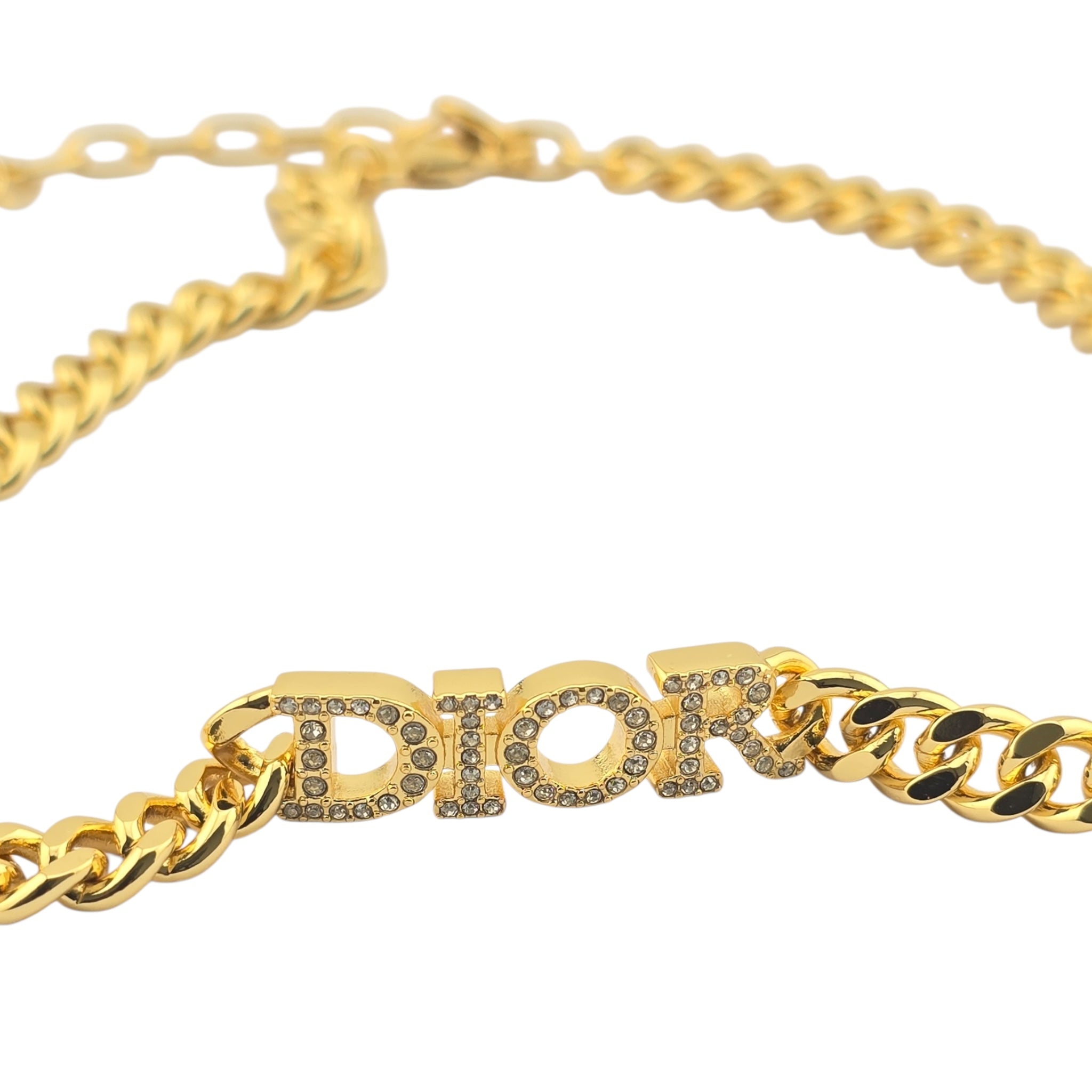 Christian Dior Metal Crystal Dio(r)evolution Choker Necklace Gold DIOR